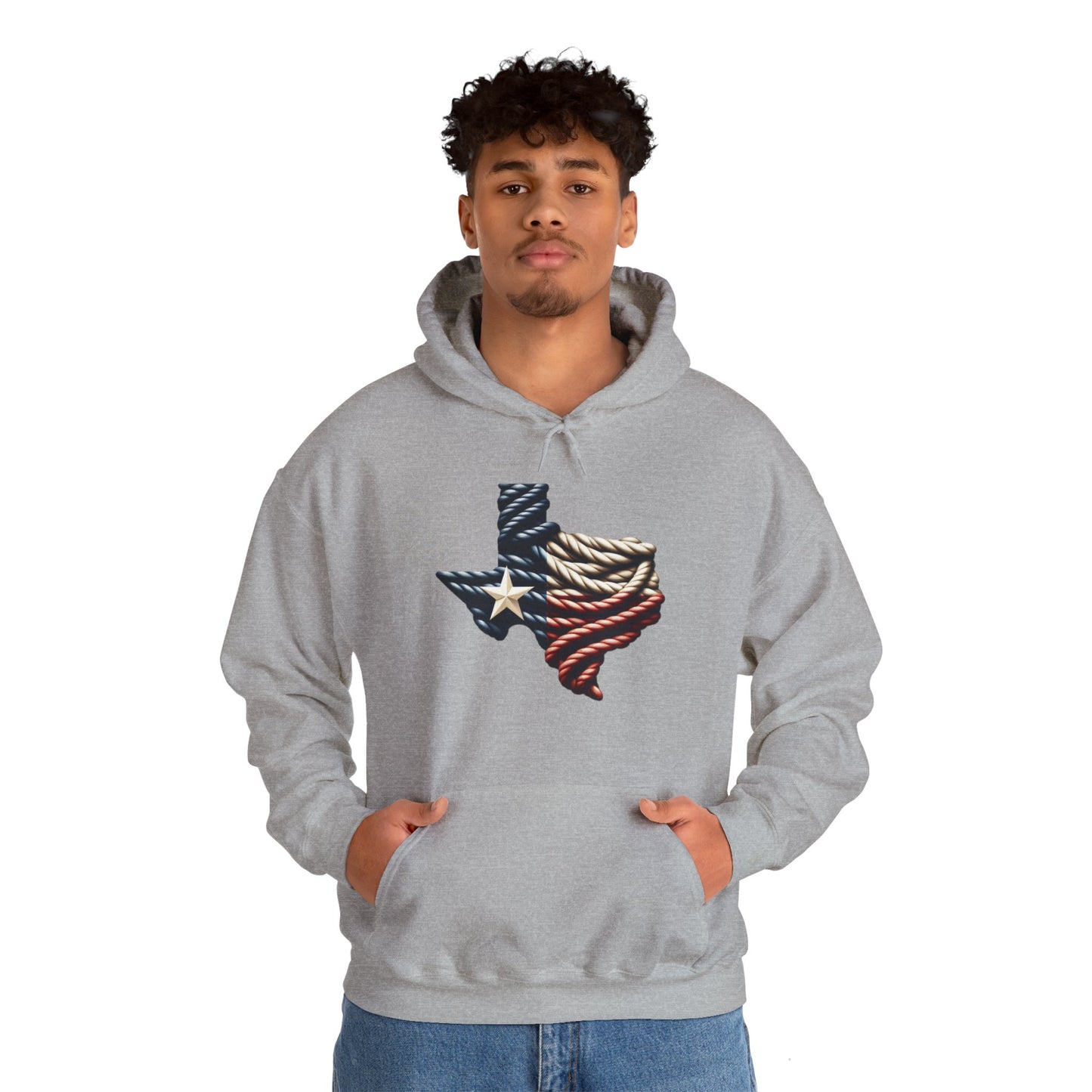 Texas Flag Rope Style Hooded Sweatshirt