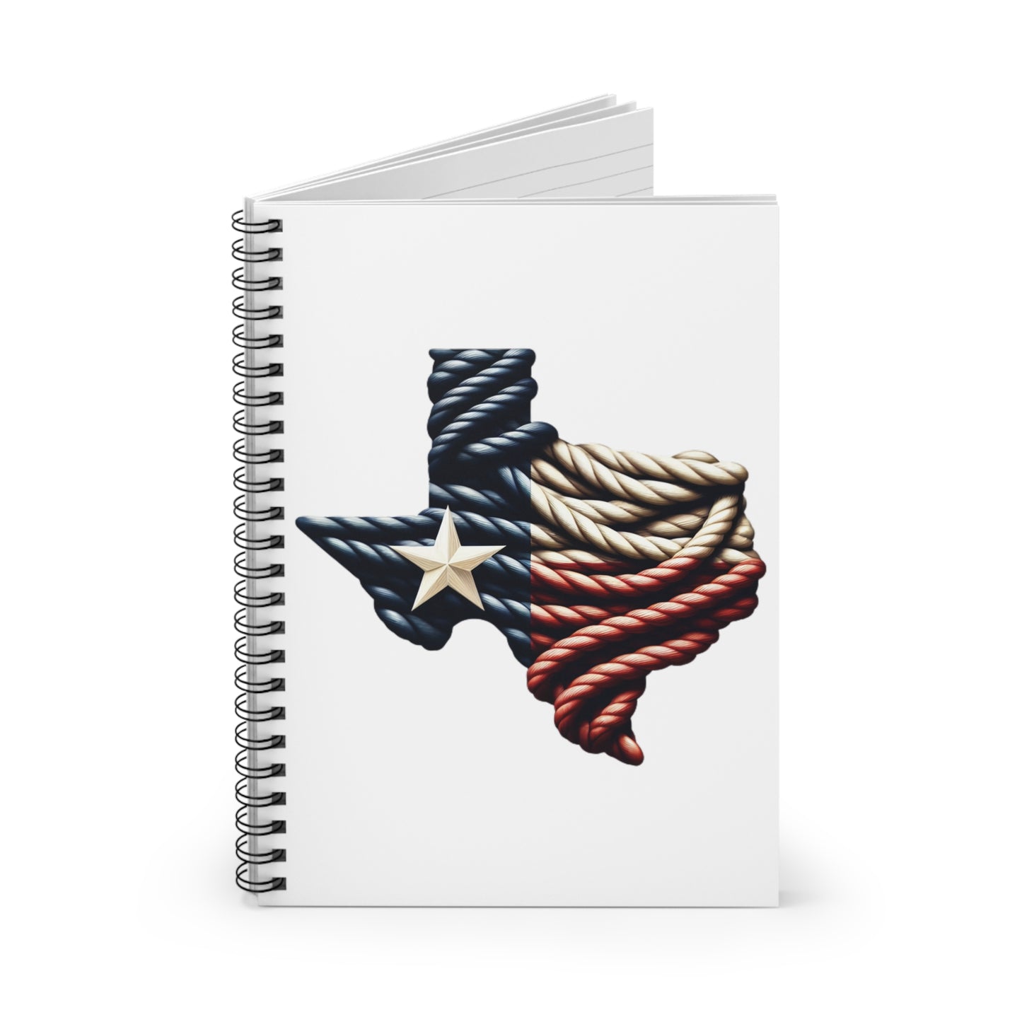 Texas Flag Rope Style Spiral Notebook - Ruled Line