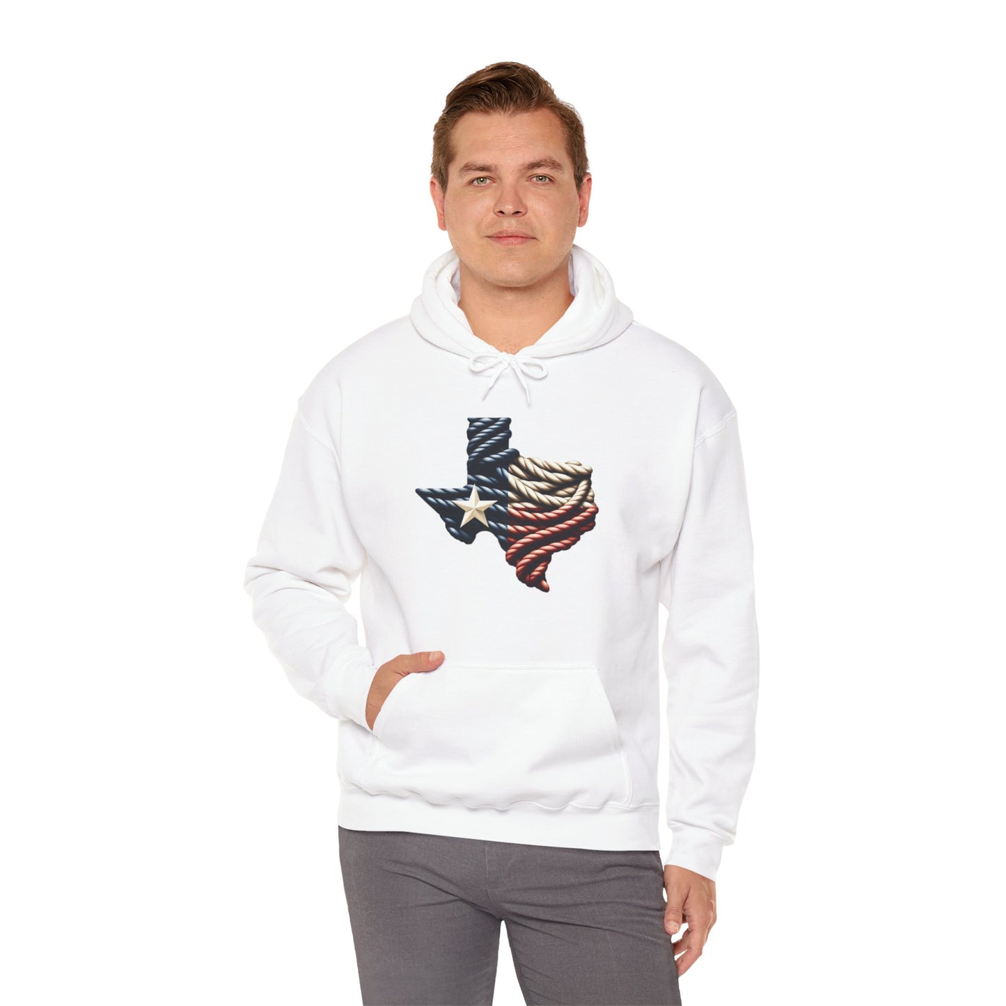 Texas Flag Rope Style Hooded Sweatshirt