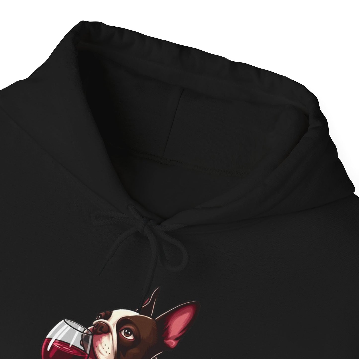 Sophisticated Boston Terrier & Her Wine Hooded Sweatshirt