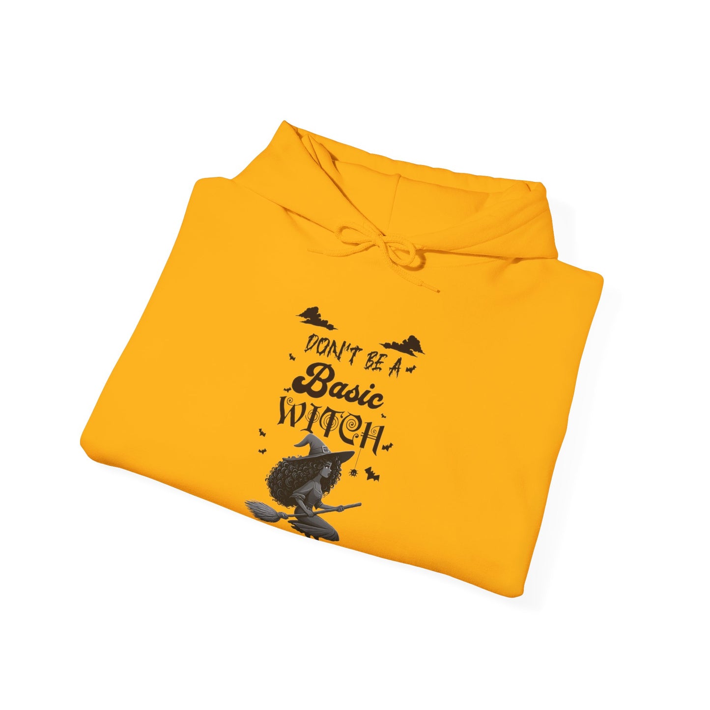 Not Your Basic Flying Witch w/ Curly Hair Hooded Sweatshirt