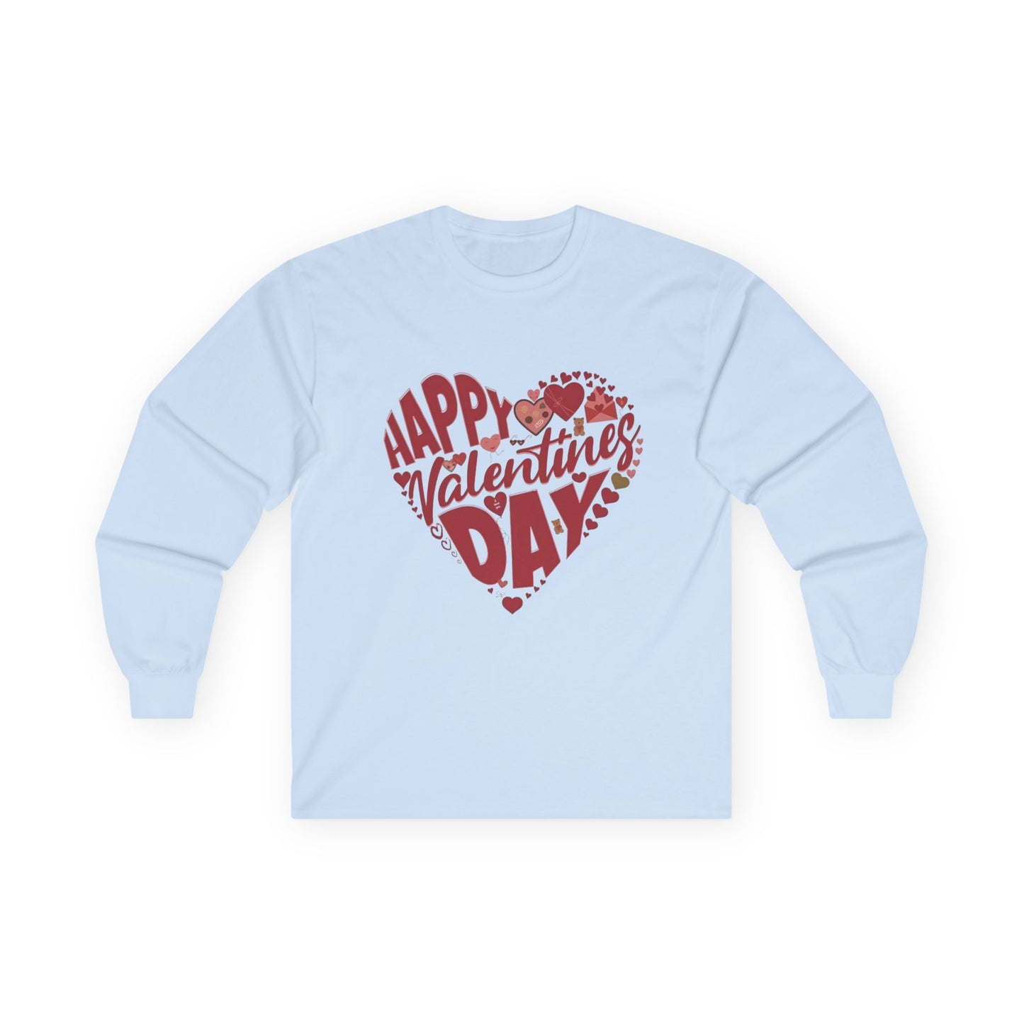 Happy Valentine's Day in a Heart LS Shirt