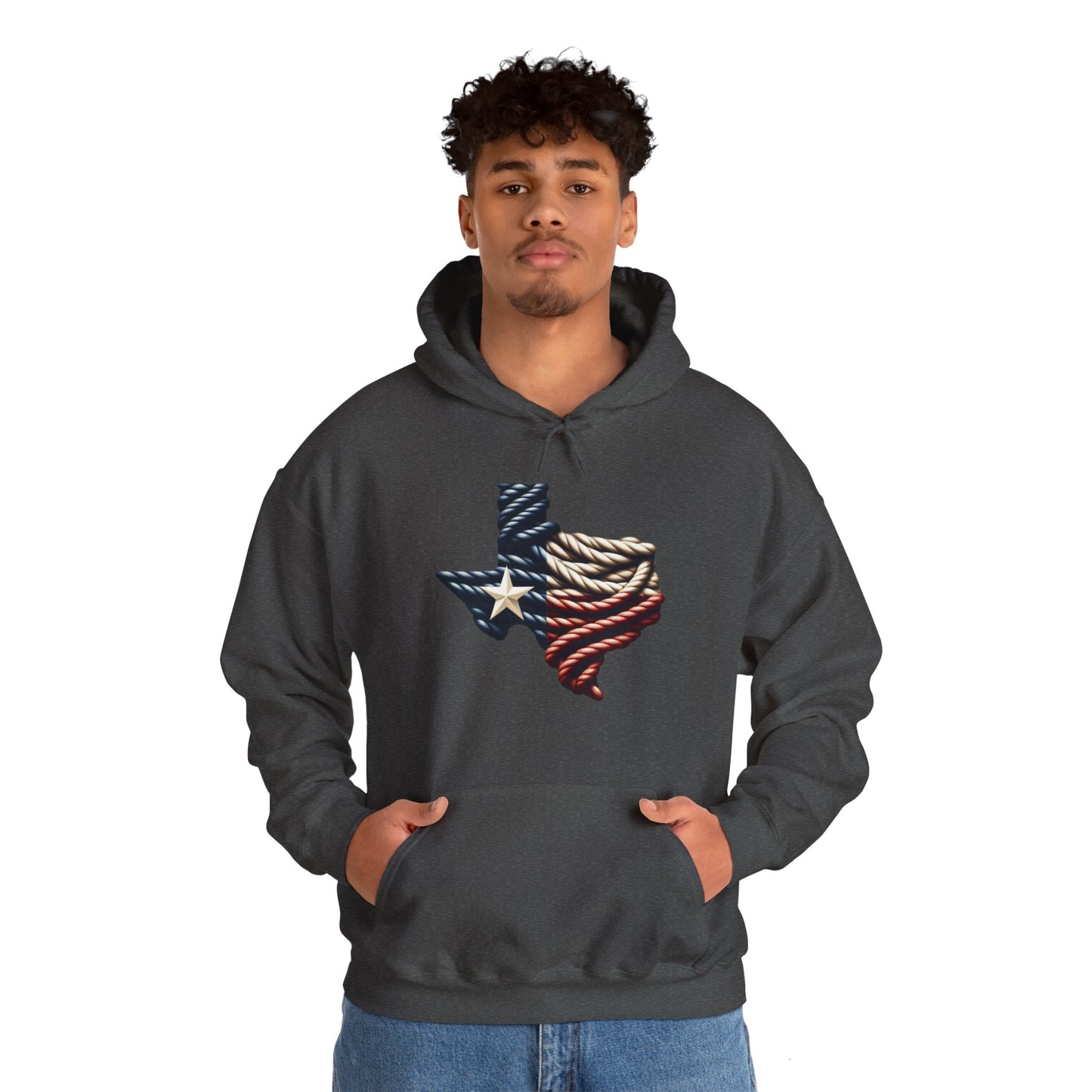 Texas Flag Rope Style Hooded Sweatshirt