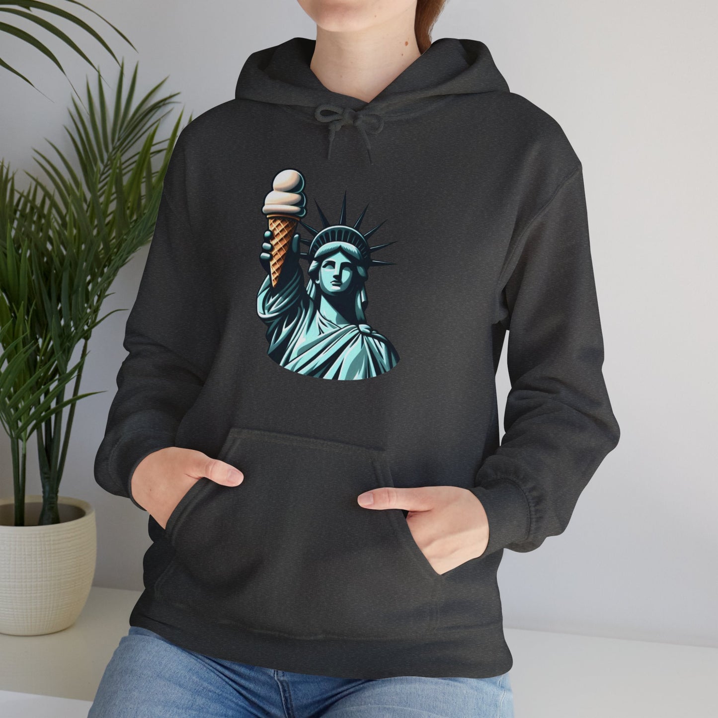 Lady Liberty Chillin w/ Vanilla Ice Cream Hooded Sweatshirt