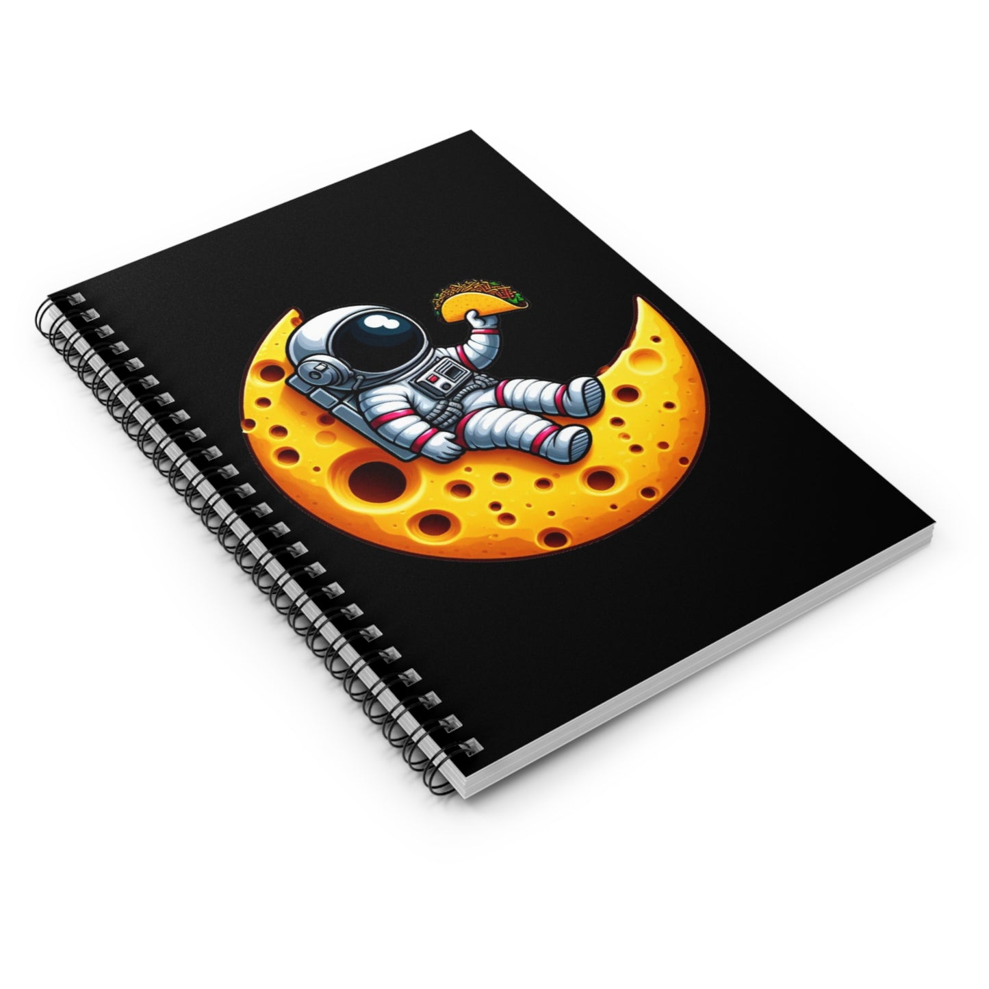 Astronaut on Cheese Moon Spiral Notebook - Ruled Line