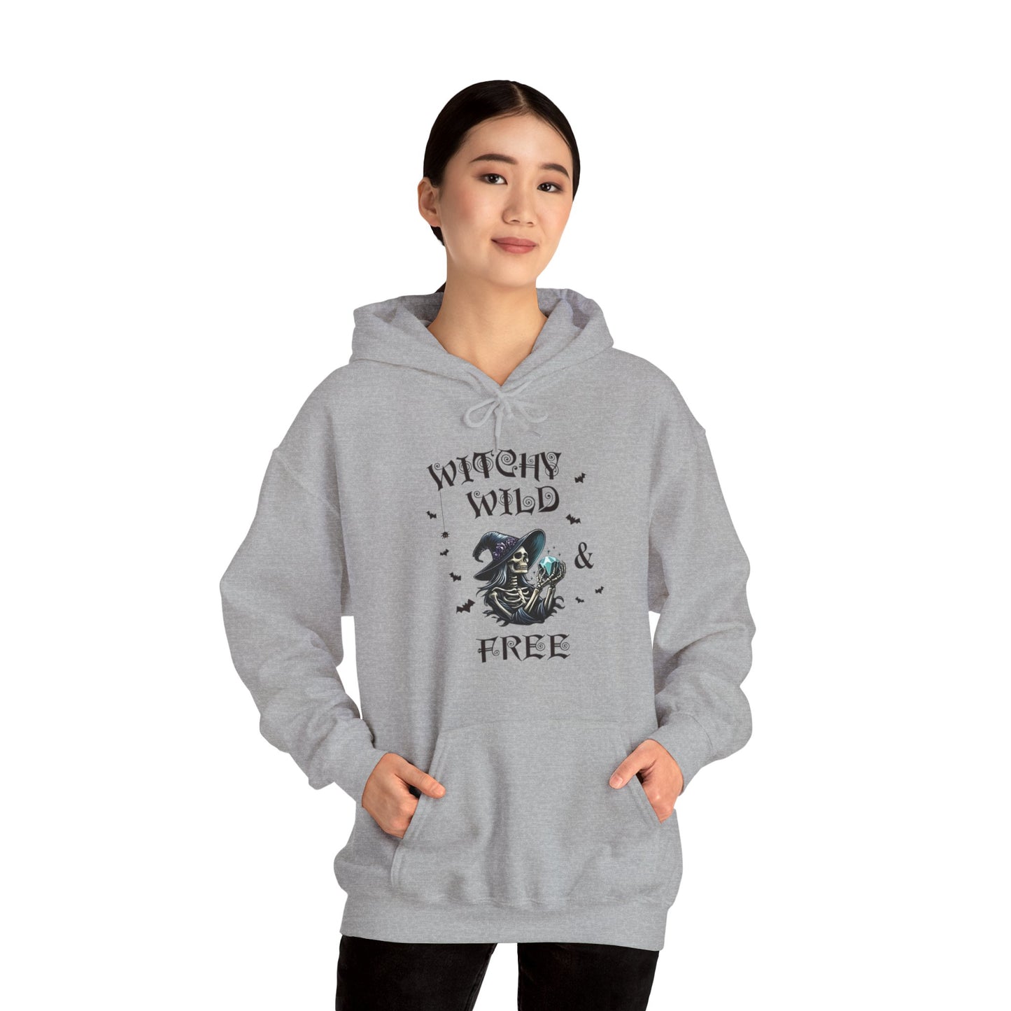 Witchy Wild & Free Skeleton w/ Diamond Jewel Hooded Sweatshirt