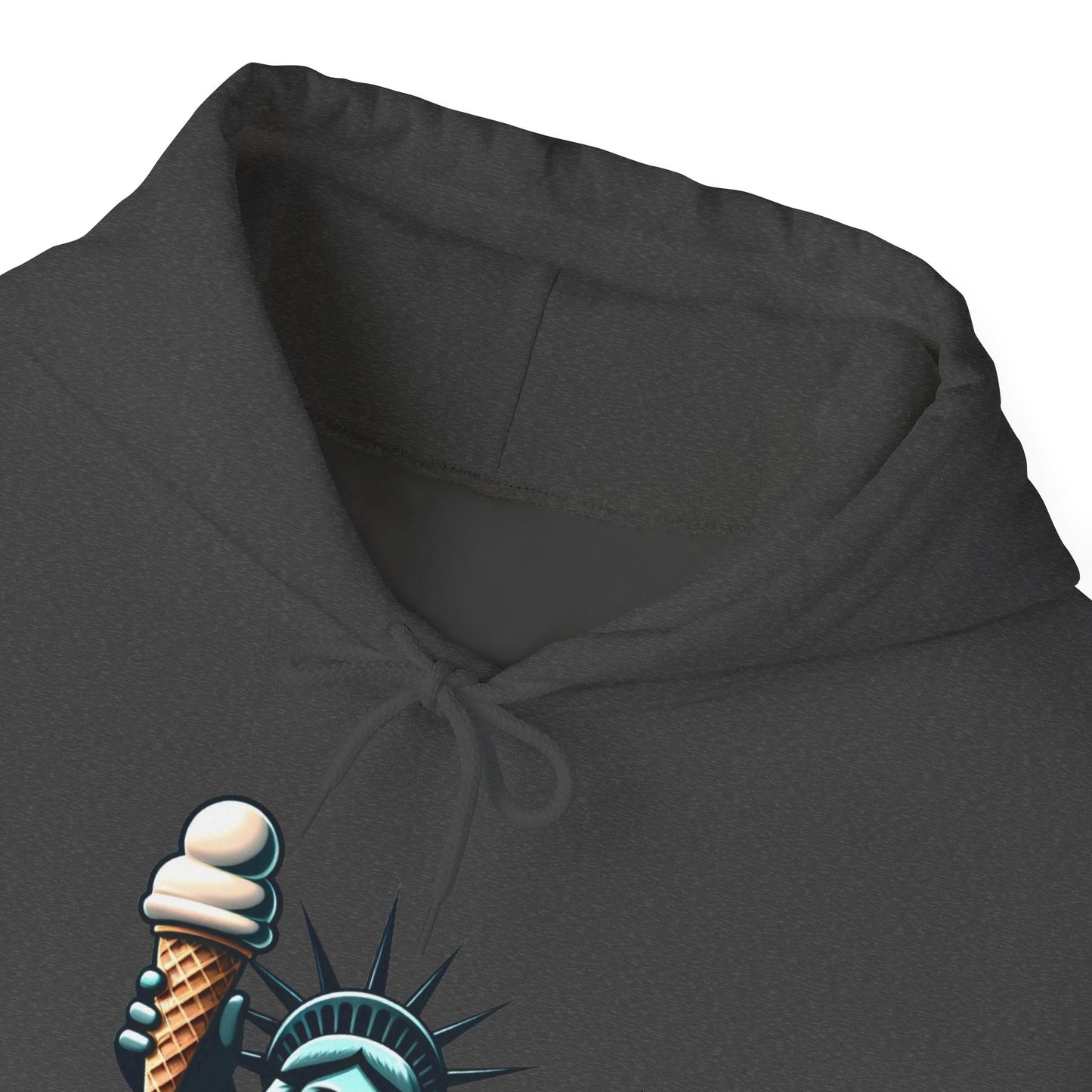 Lady Liberty Chillin w/ Vanilla Ice Cream Hooded Sweatshirt