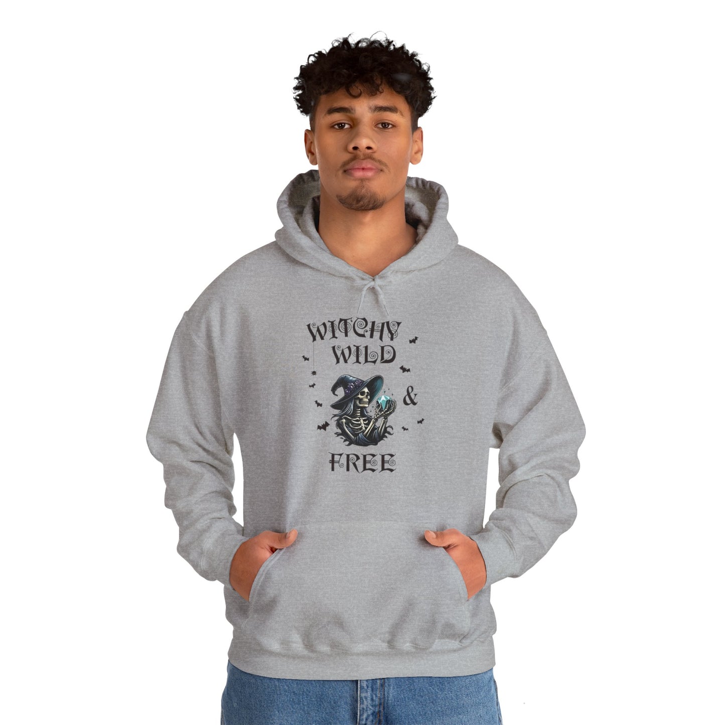 Witchy Wild & Free Skeleton w/ Diamond Jewel Hooded Sweatshirt