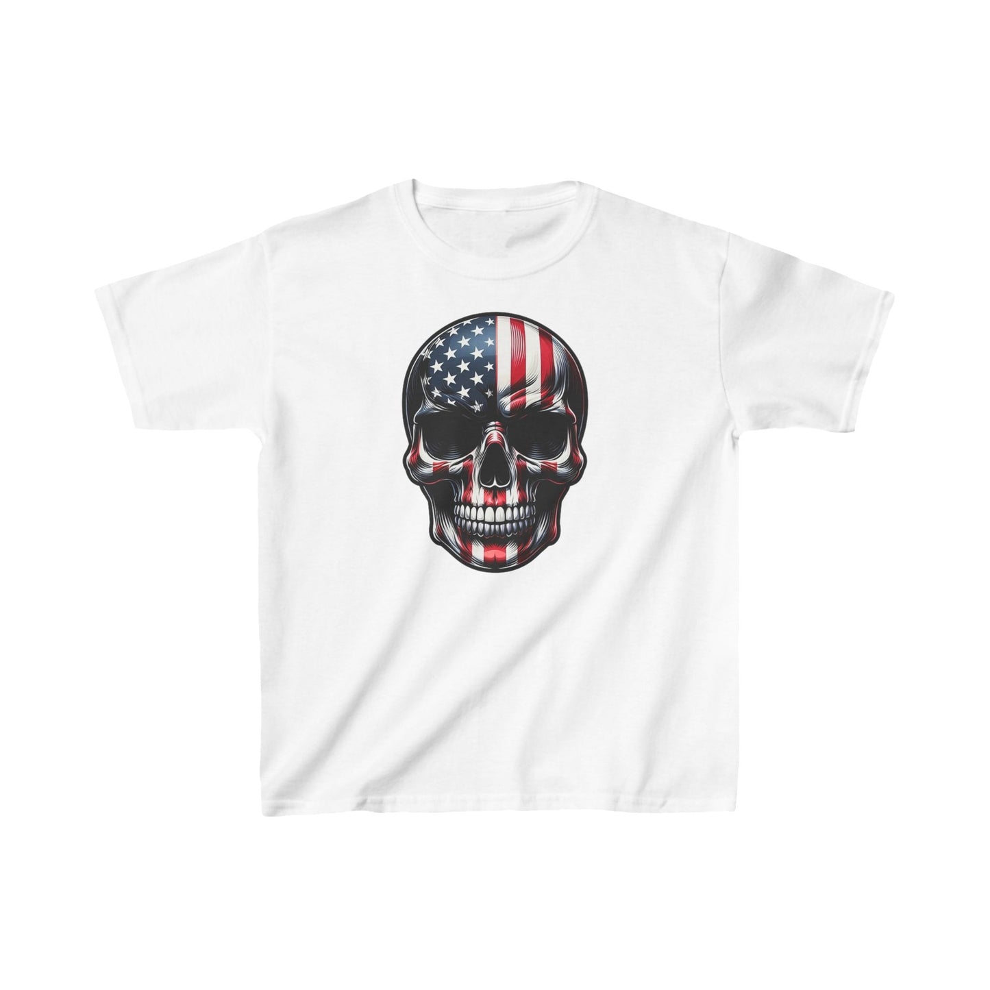 Skull, Stars & Stripes Kids Short Sleeve Shirt