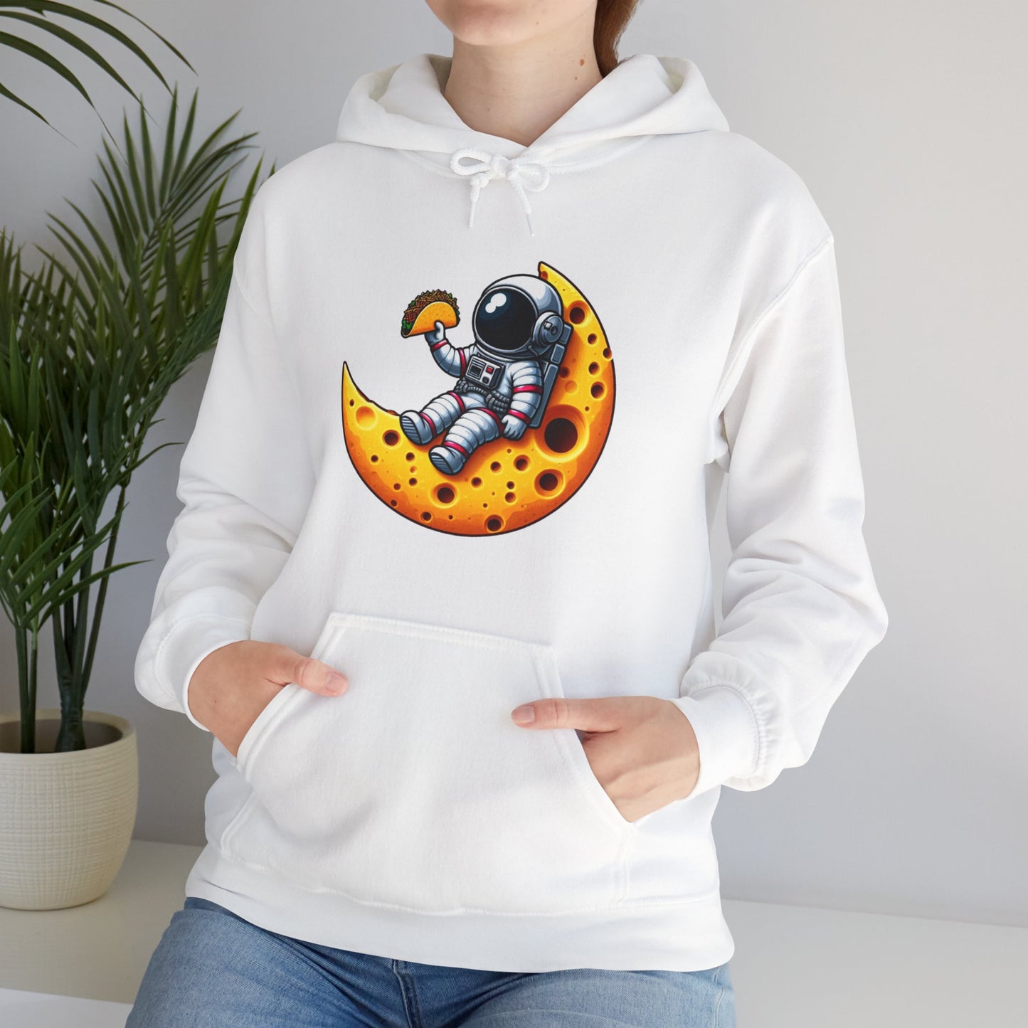 Astronaut On Cheese Moon Hooded Sweatshirt