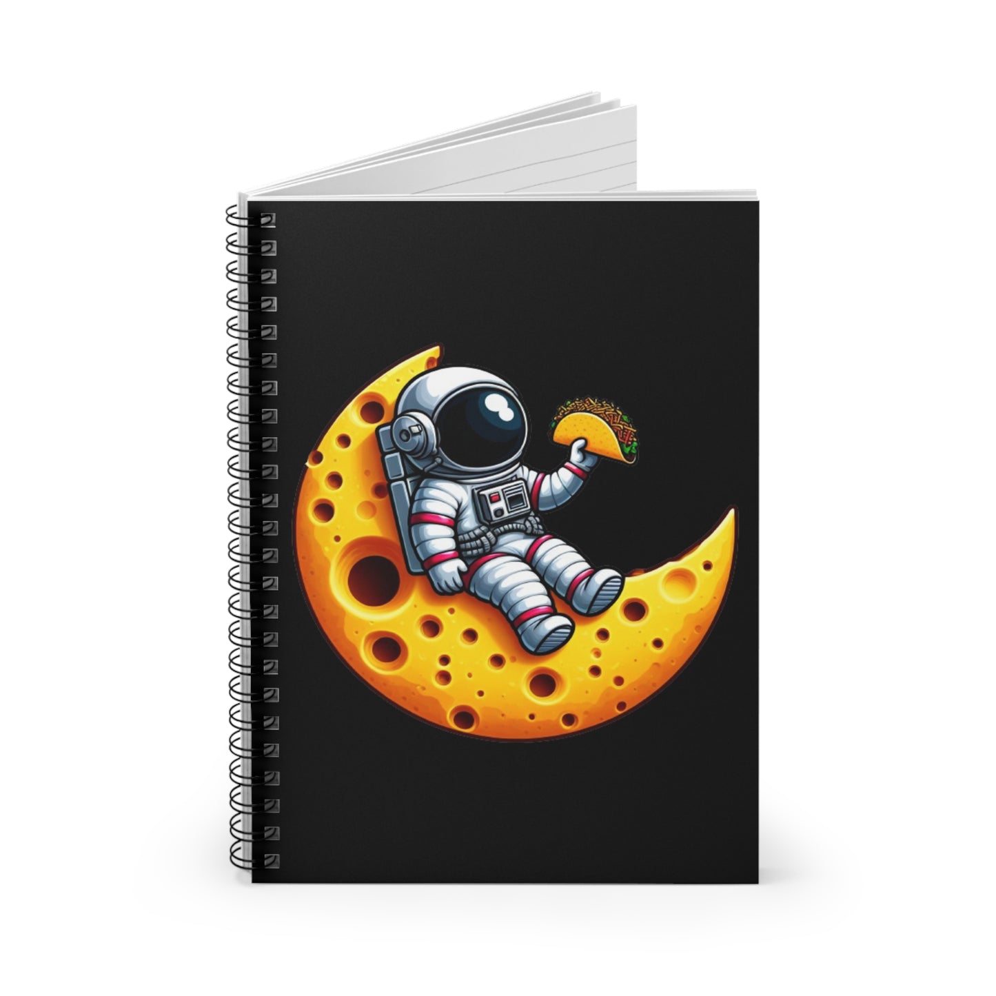 Astronaut on Cheese Moon Spiral Notebook - Ruled Line