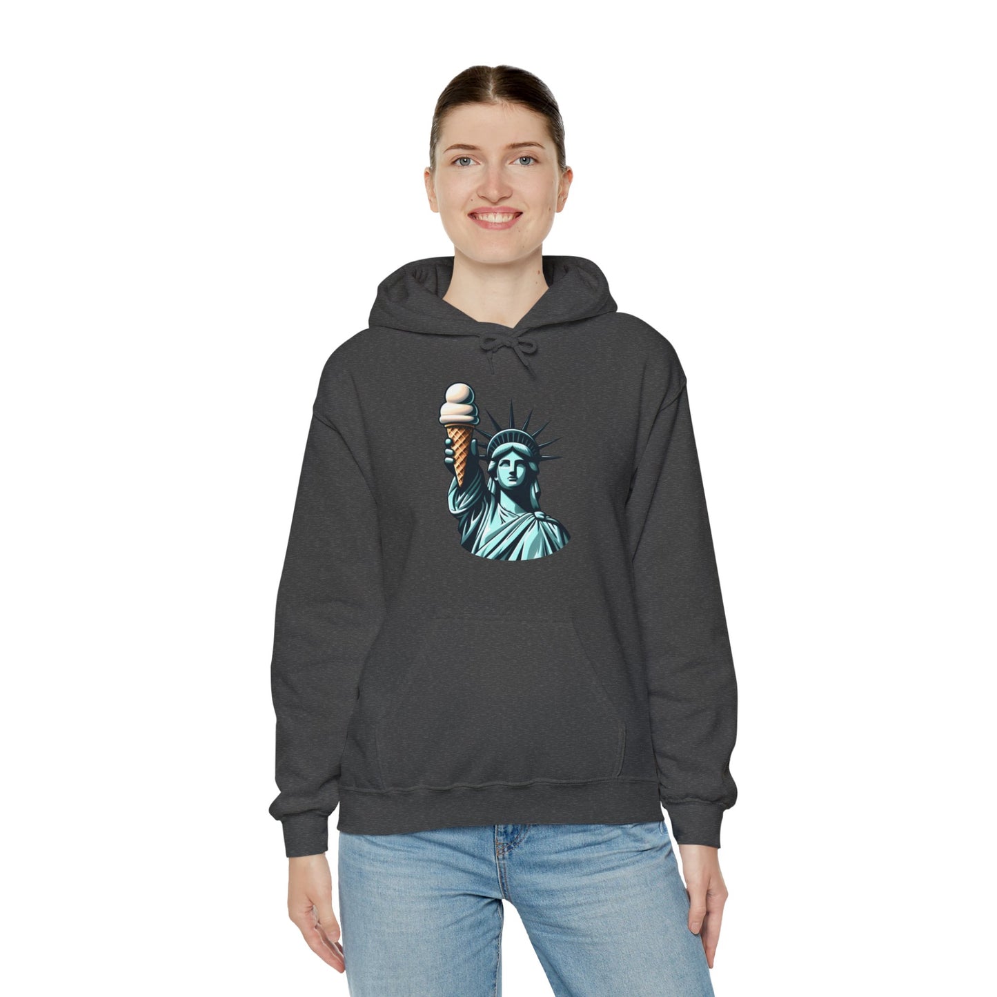 Lady Liberty Chillin w/ Vanilla Ice Cream Hooded Sweatshirt