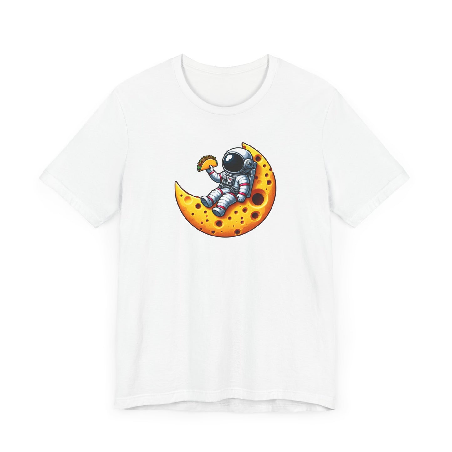 Astronaut On Cheese Moon Short Sleeve Shirt