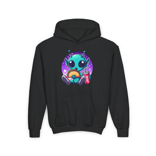 Extraterrestrial Taco Tuesday Kids Hooded Sweatshirt