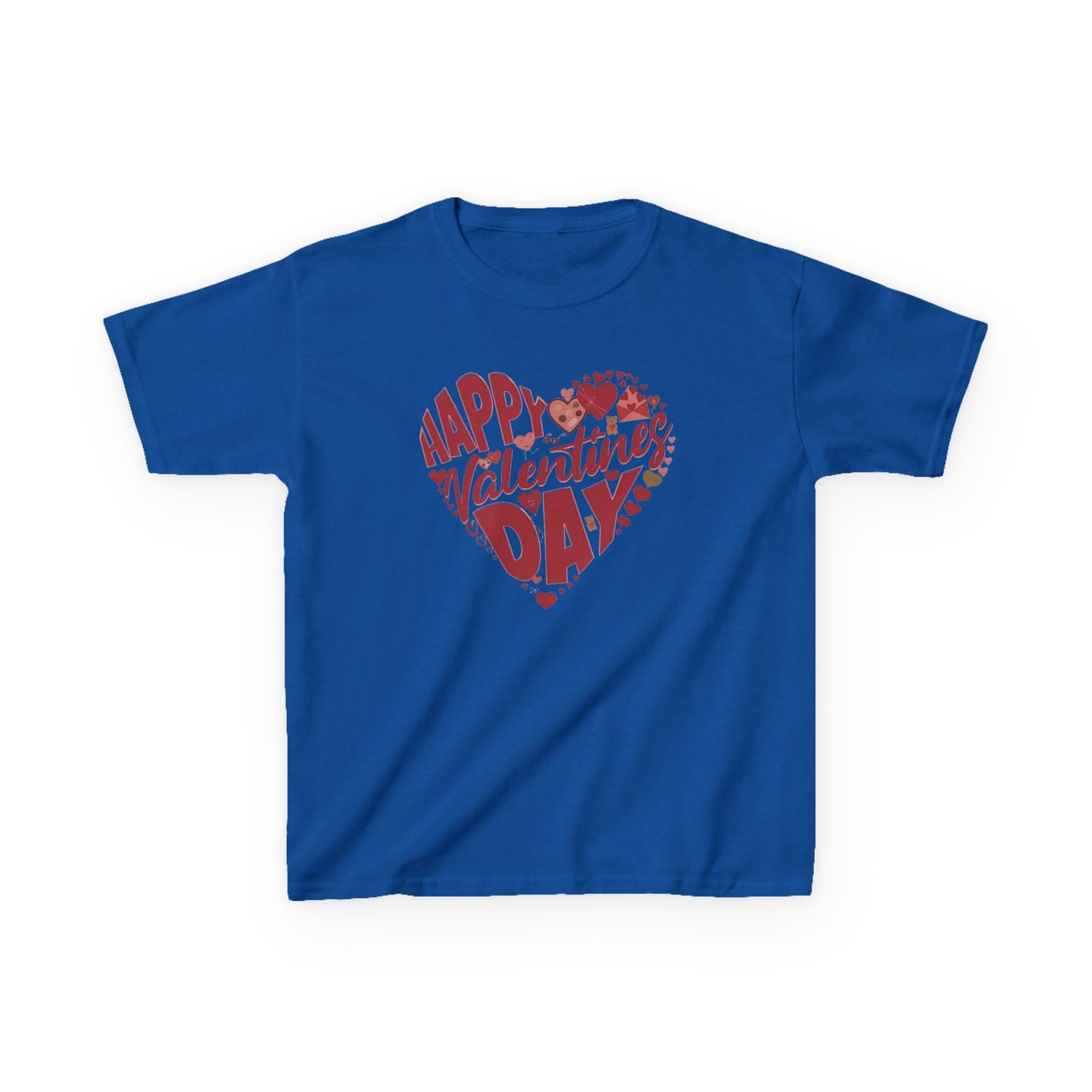 Happy Valentine's Day in a Heart Kids SS Shirt