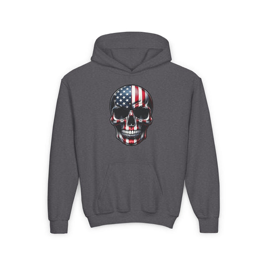 Skull, Stars & Stripes Kids Hooded Sweatshirt