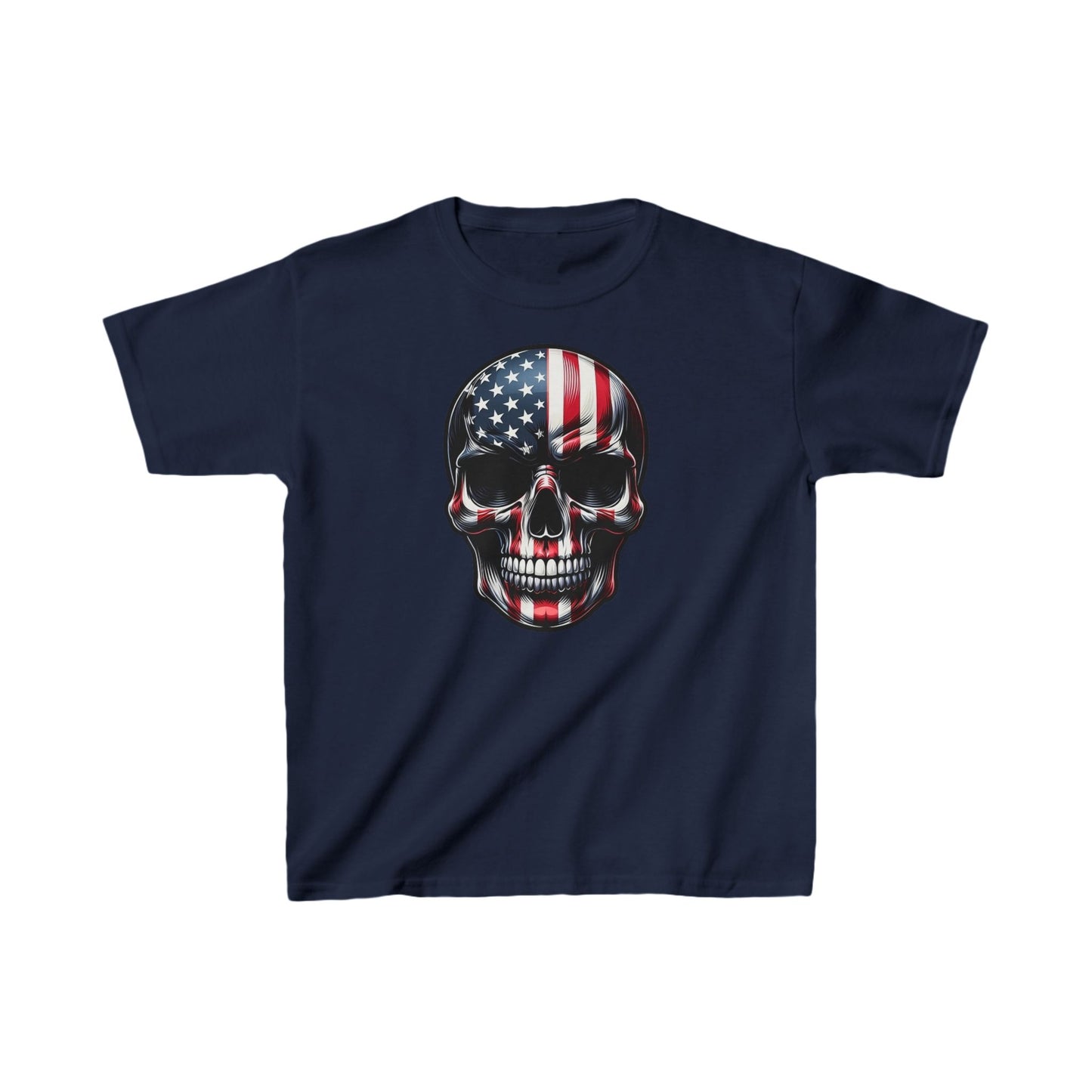 Skull, Stars & Stripes Kids Short Sleeve Shirt