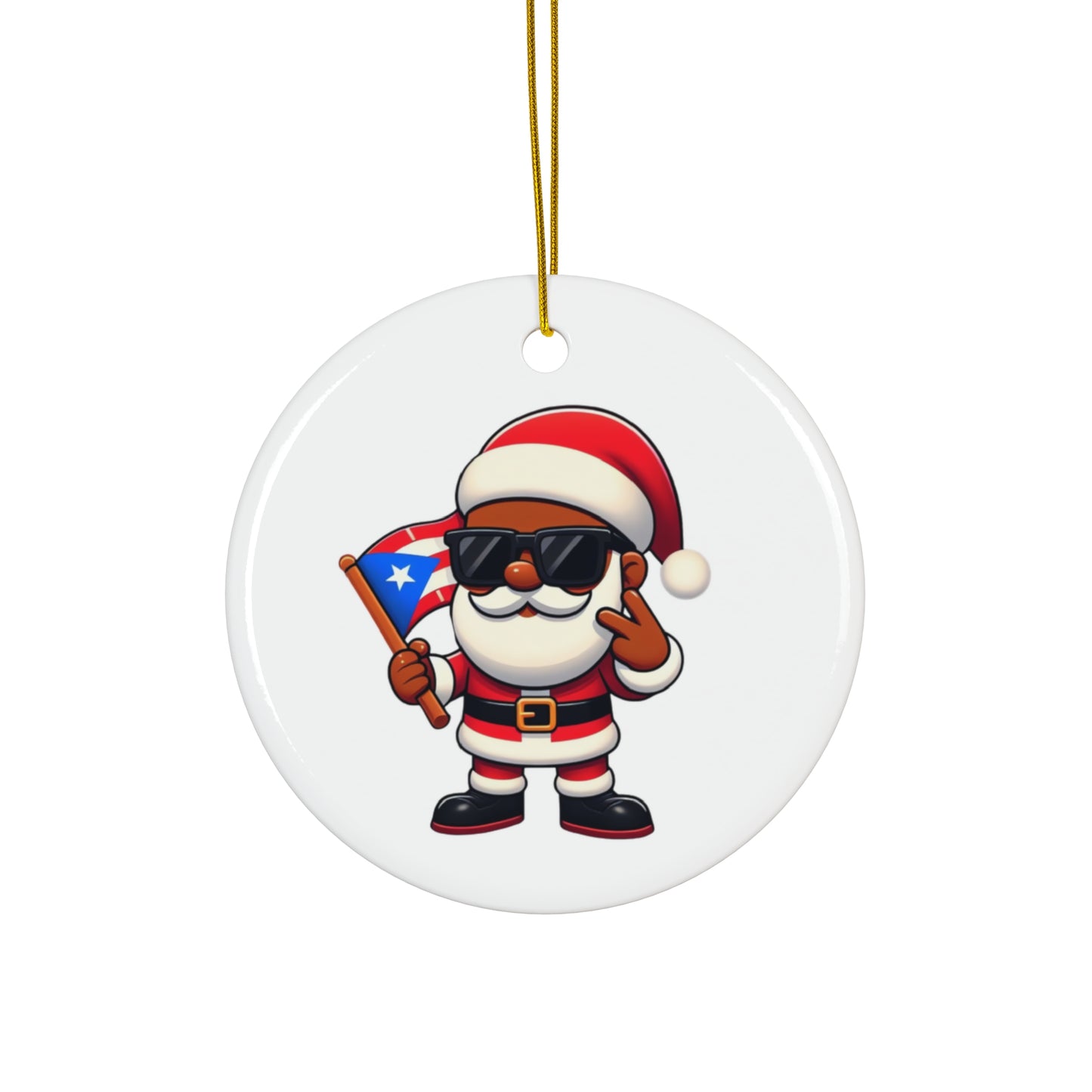 Puerto Rican Santa Ceramic Ornament