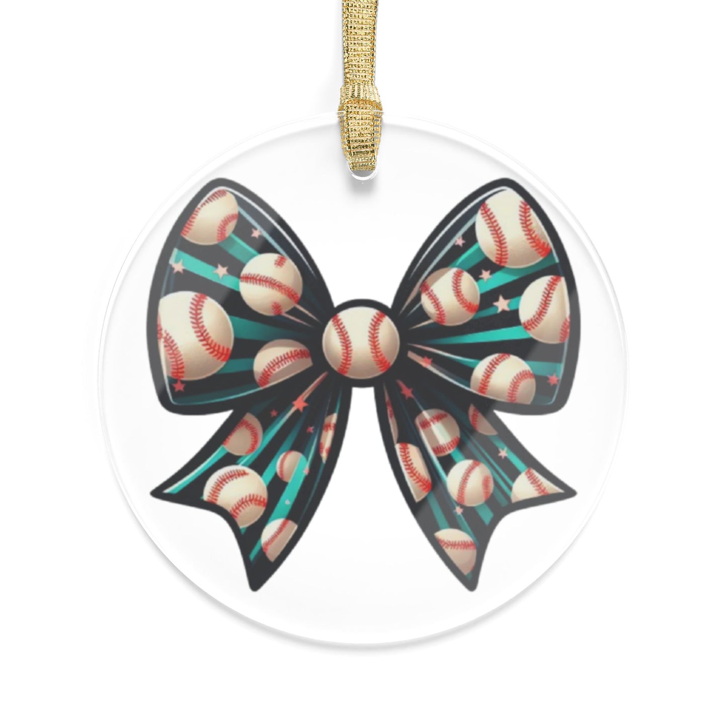 Baseball Prize Bow Acrylic Ornament