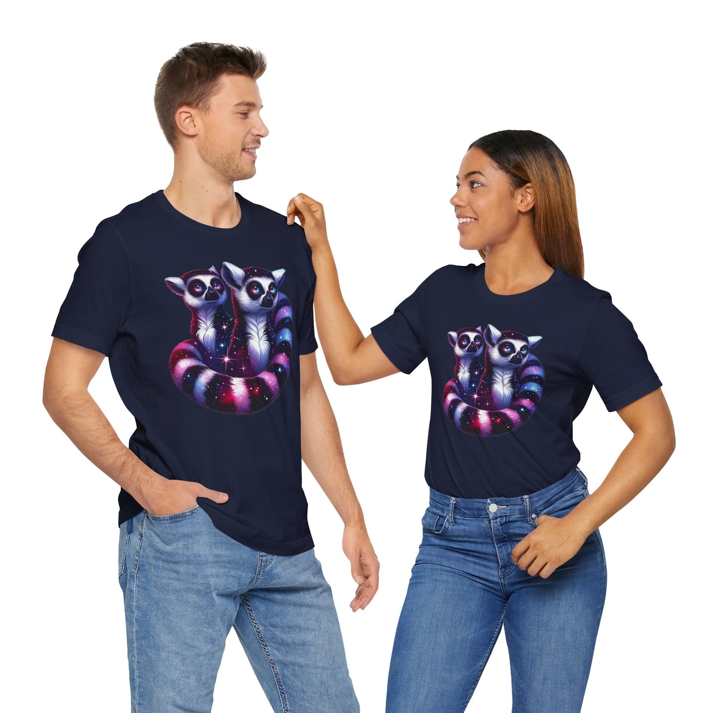 Two Galaxy Lemurs Short Sleeve Shirt