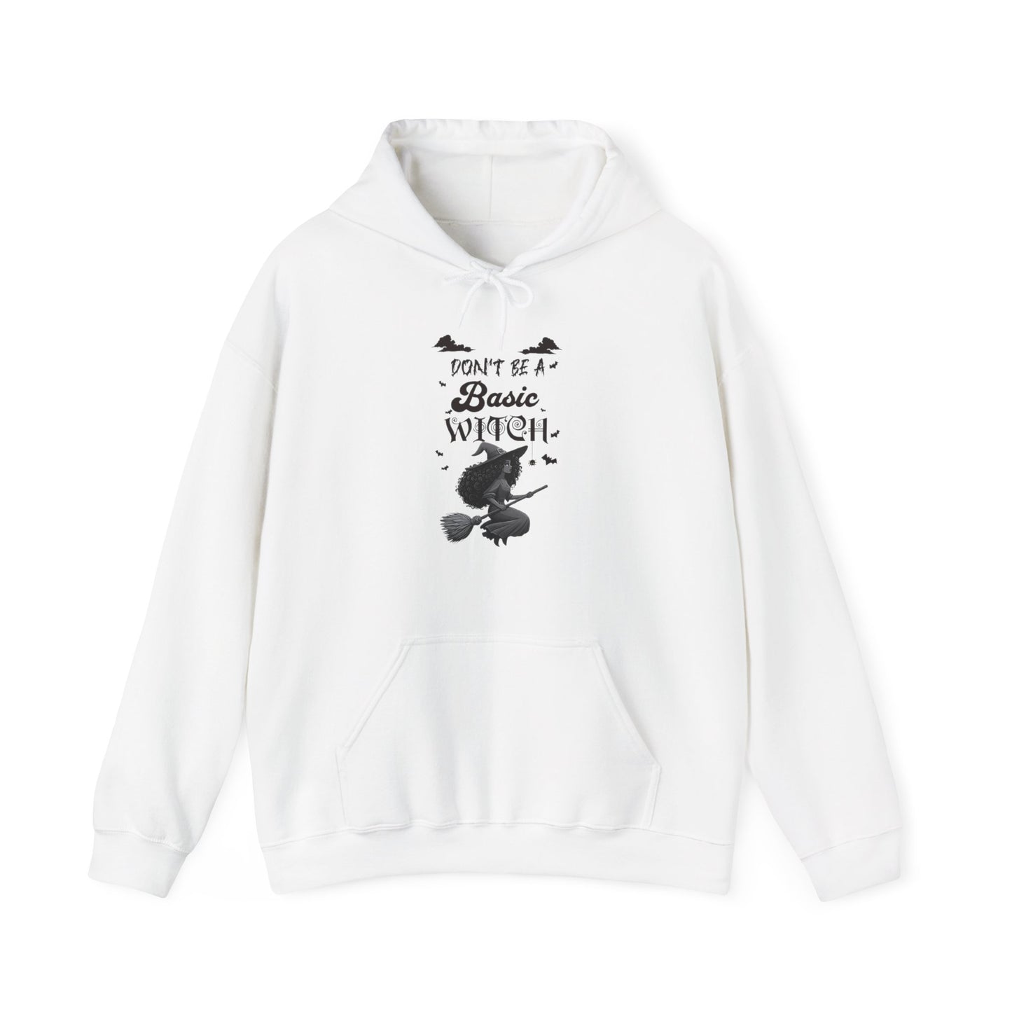 Not Your Basic Flying Witch w/ Curly Hair Hooded Sweatshirt
