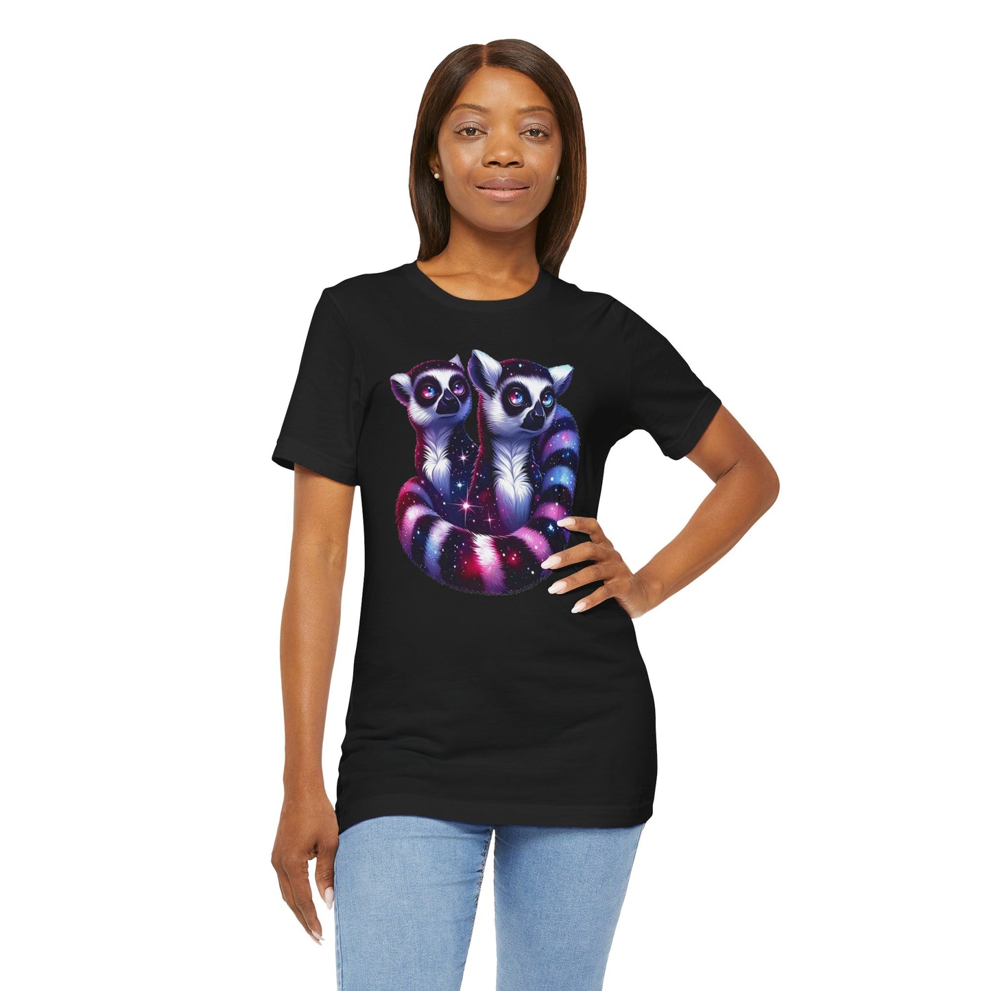 Two Galaxy Lemurs Short Sleeve Shirt