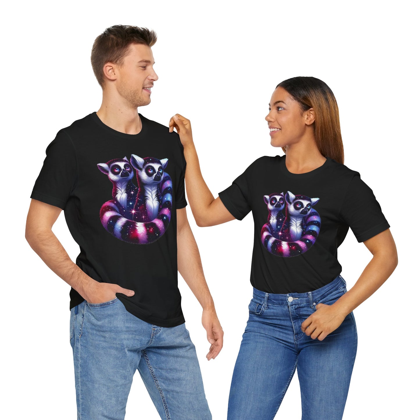 Two Galaxy Lemurs Short Sleeve Shirt