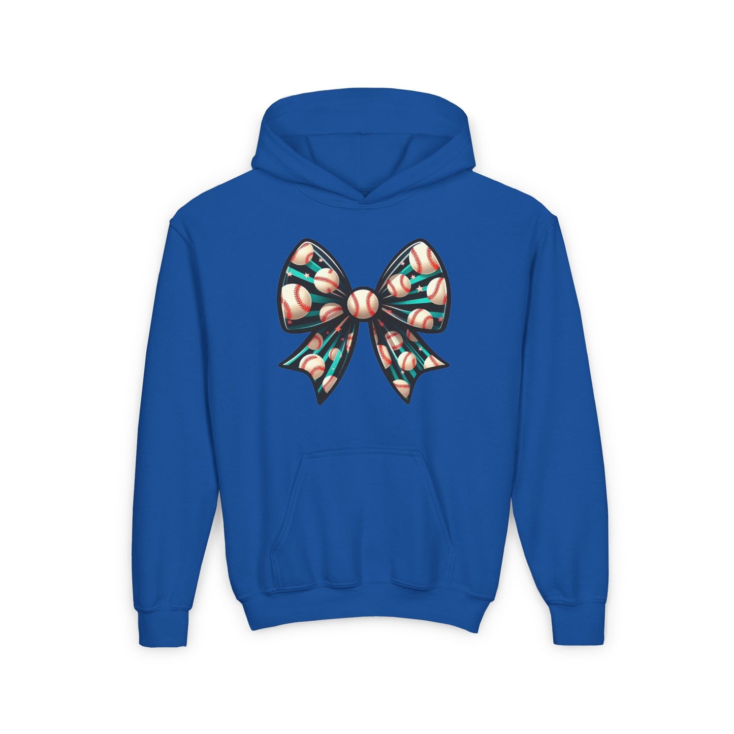 Baseball Prize Bow Kids Hooded Sweatshirt