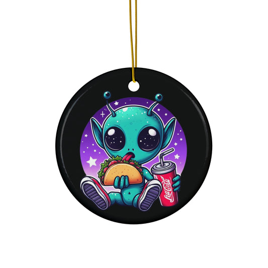 Extraterrestrial Taco Tuesday Ceramic Ornament