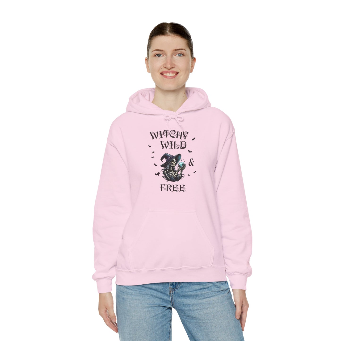 Witchy Wild & Free Skeleton w/ Diamond Jewel Hooded Sweatshirt