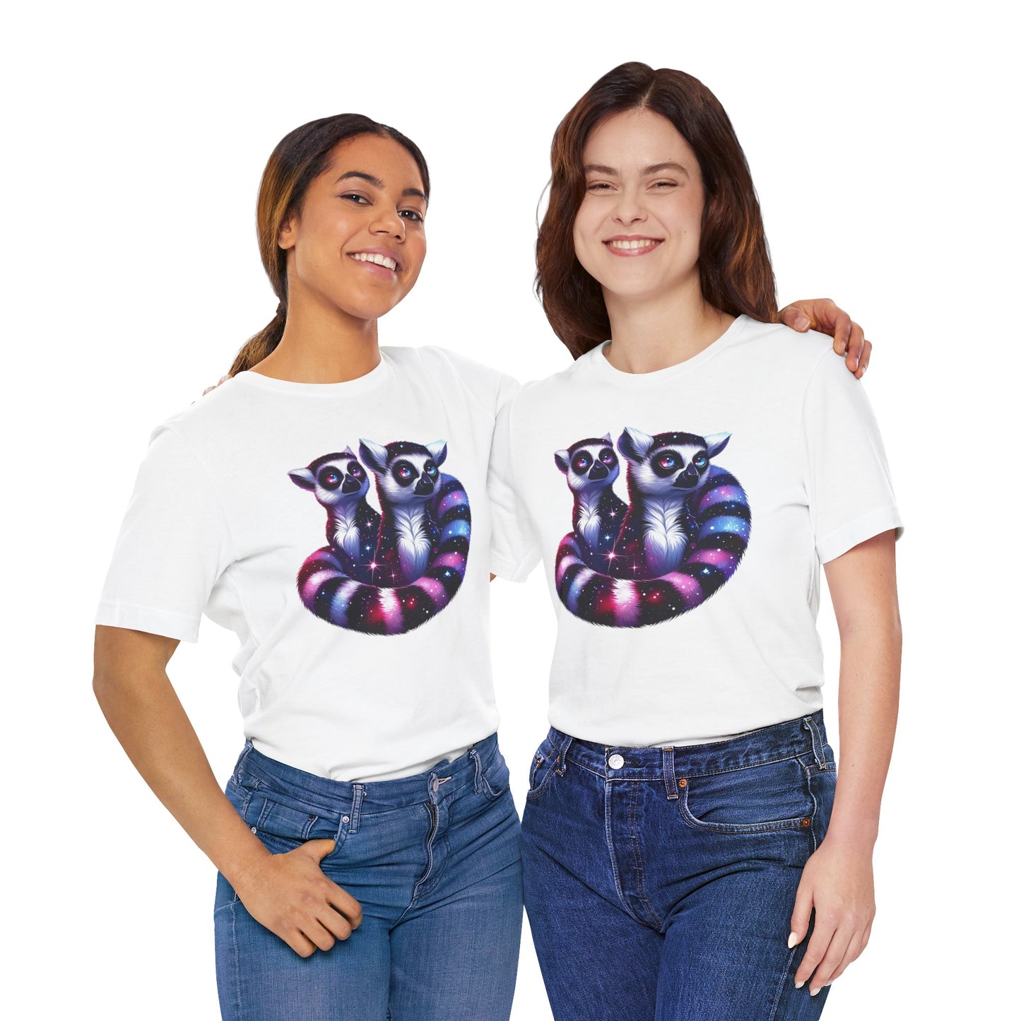 Two Galaxy Lemurs Short Sleeve Shirt