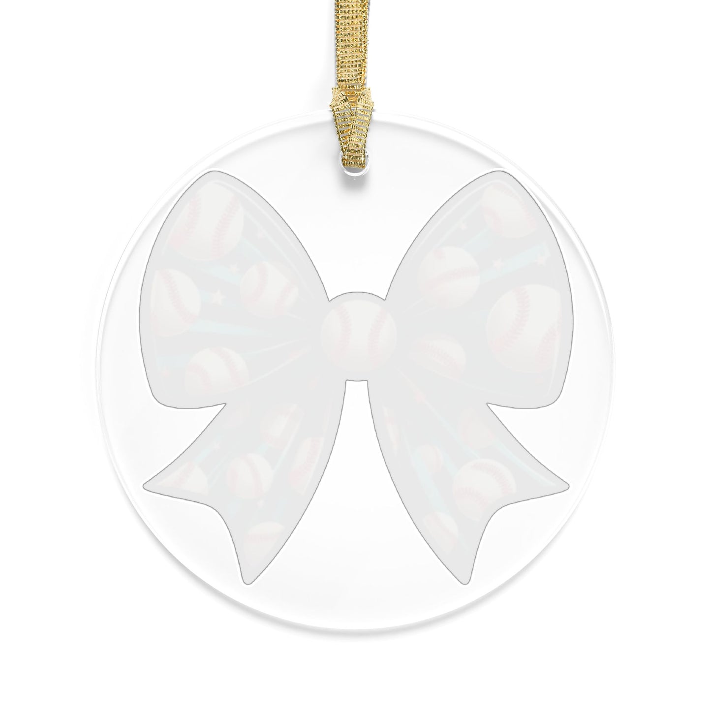 Baseball Prize Bow Acrylic Ornament