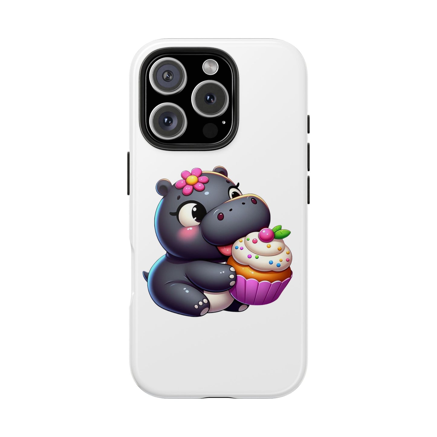 Hungry Hungry Cute Cupcake Hippo Phone Case