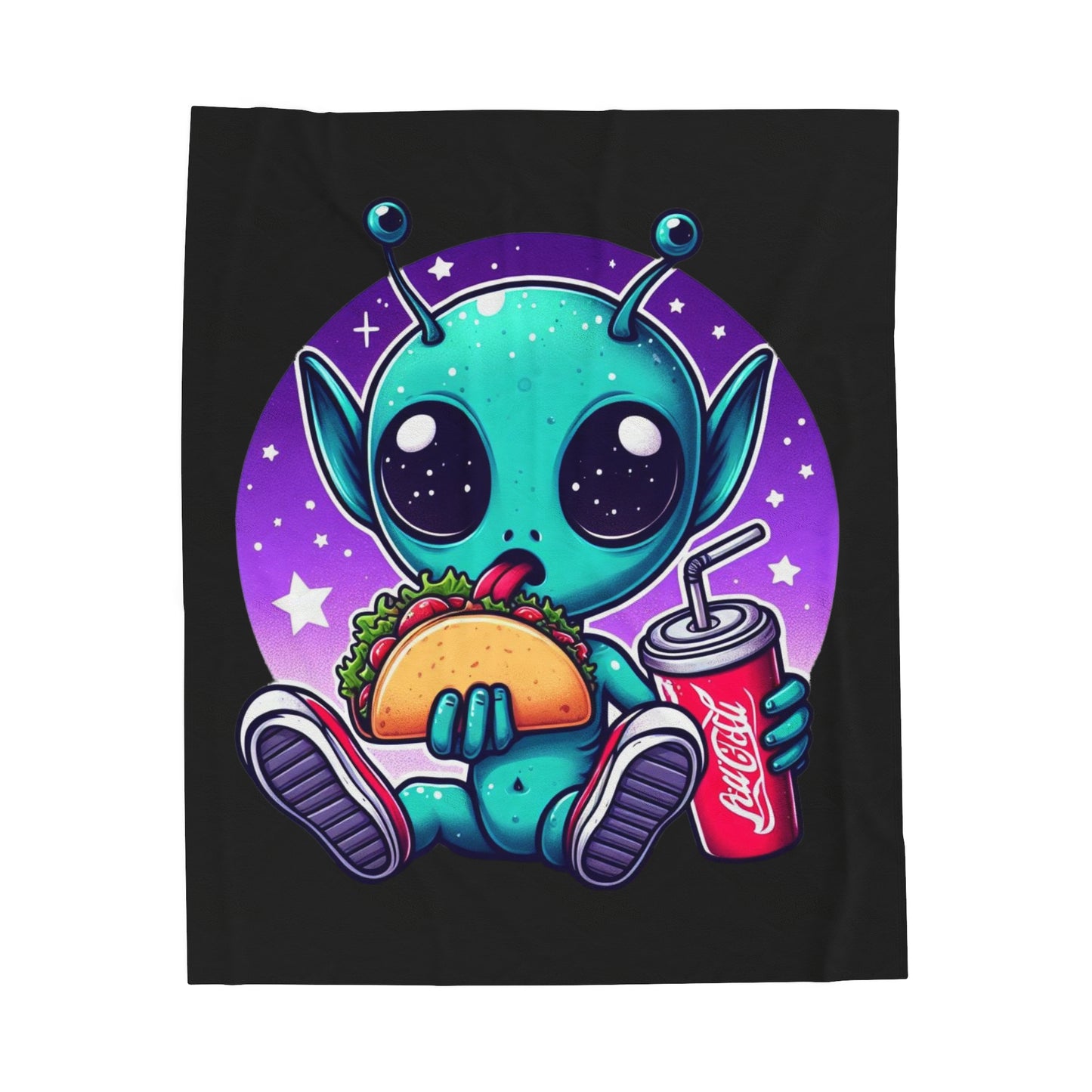 Extraterrestrial Taco Tuesday Plush Blanket