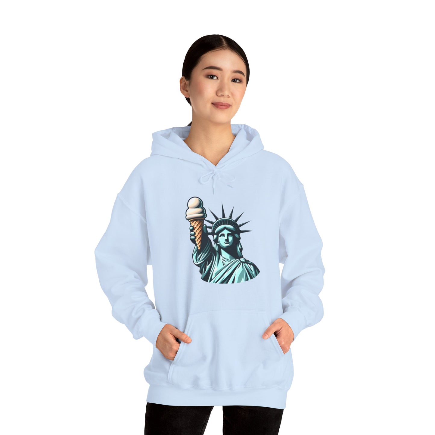 Lady Liberty Chillin w/ Vanilla Ice Cream Hooded Sweatshirt