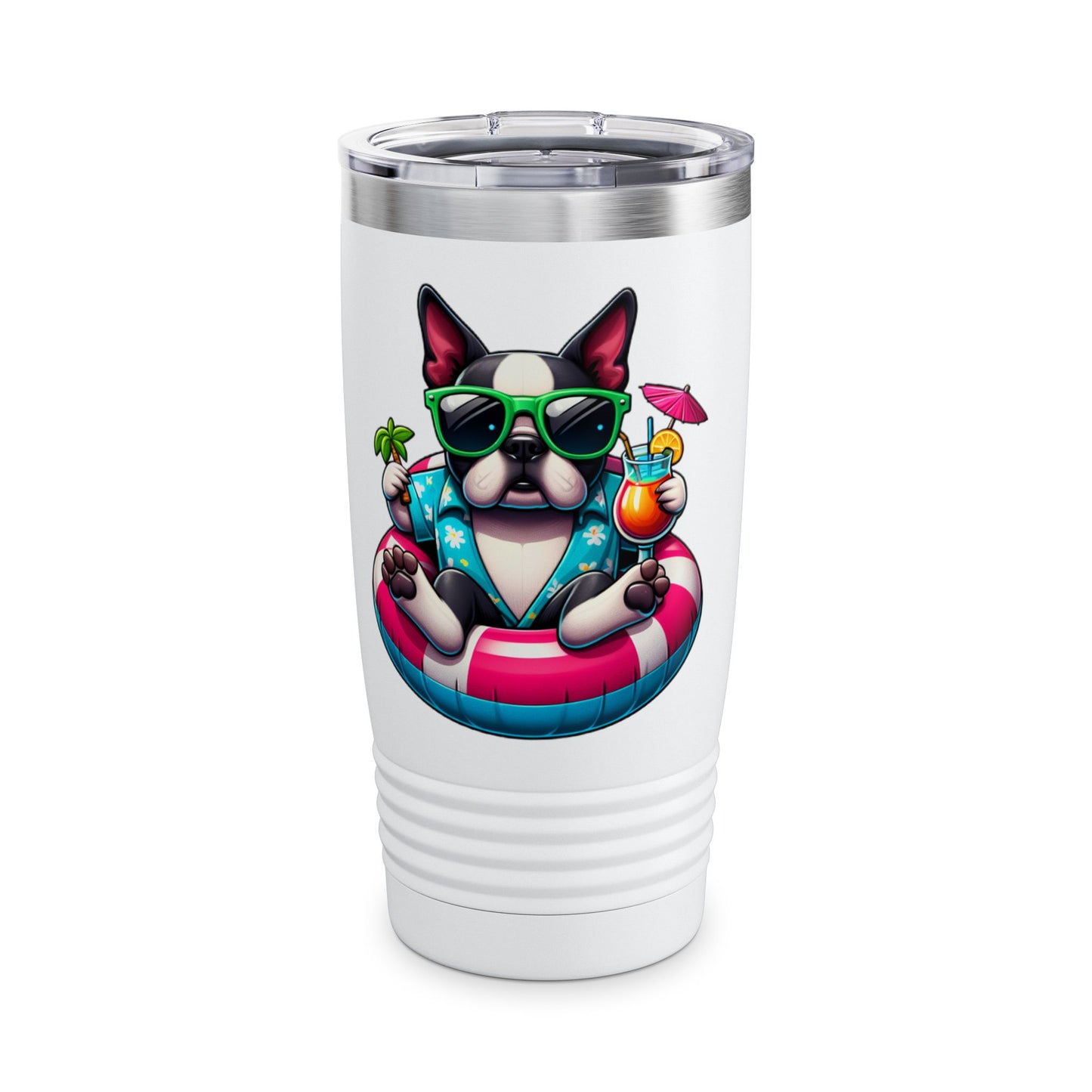 Boston Terrier Vacation Vibes Stainless Steel Tumbler 20oz