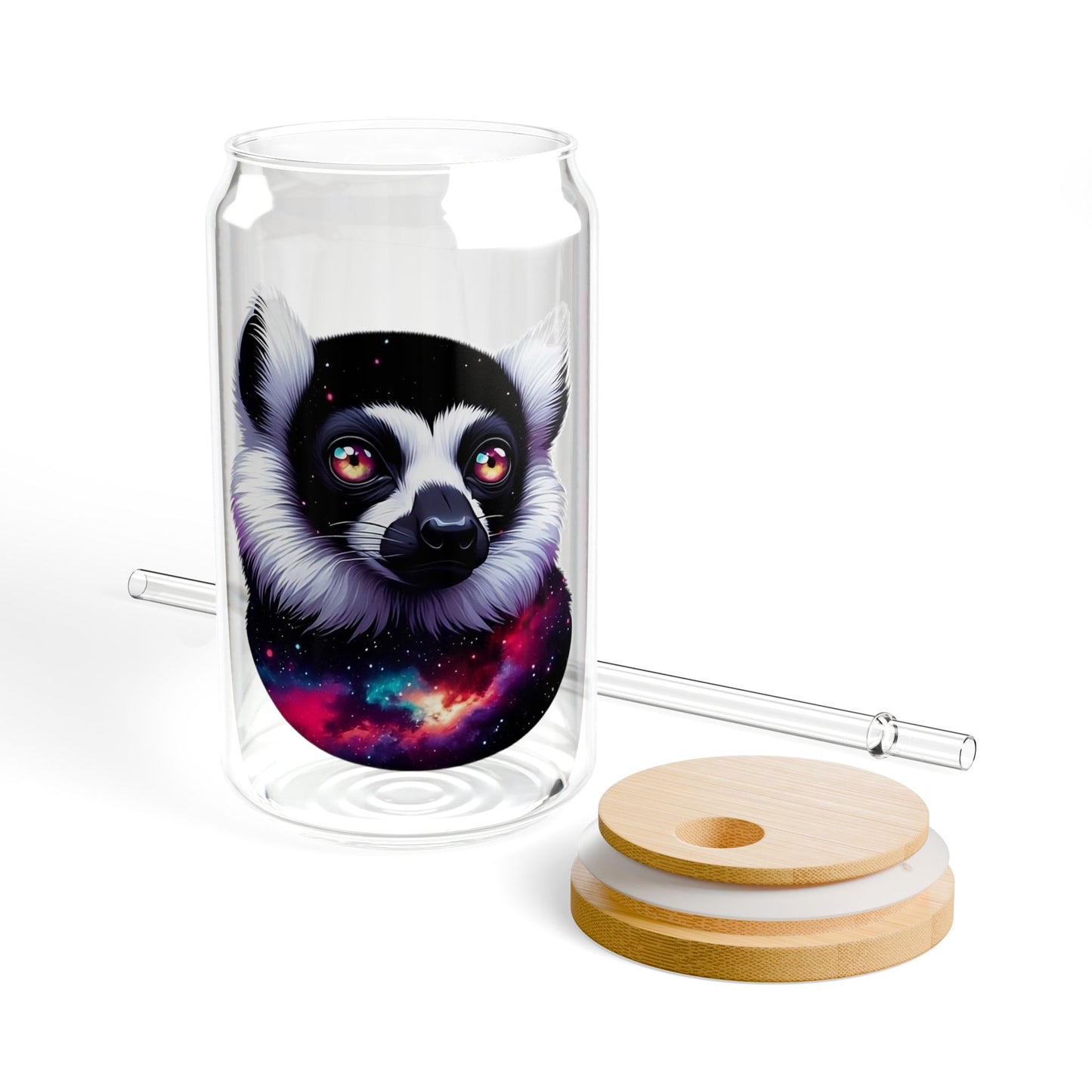 Galaxy Lemur Sipper Glass 16oz