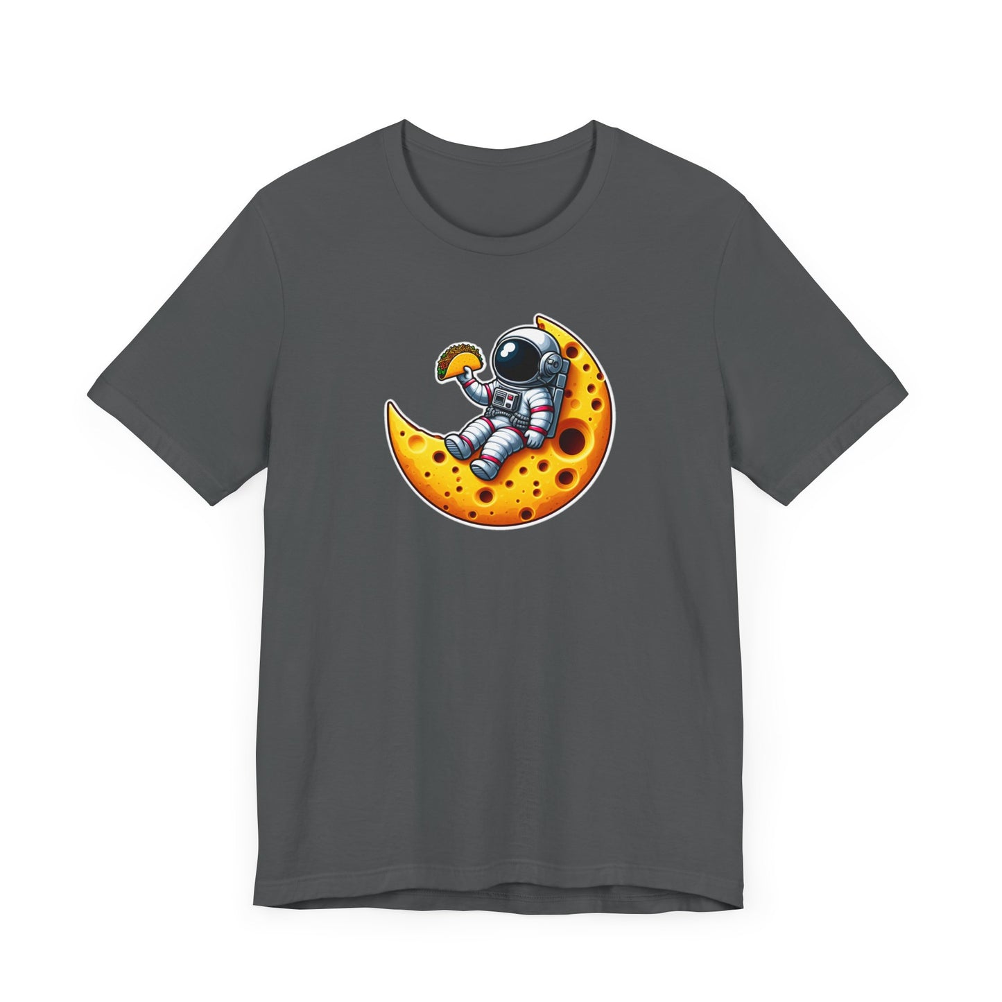 Astronaut On Cheese Moon Short Sleeve Shirt