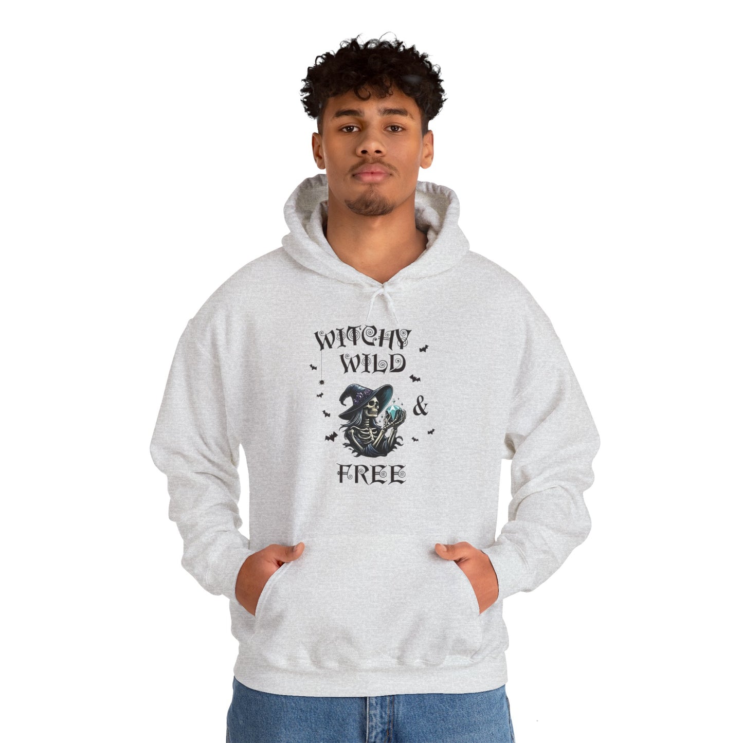 Witchy Wild & Free Skeleton w/ Diamond Jewel Hooded Sweatshirt