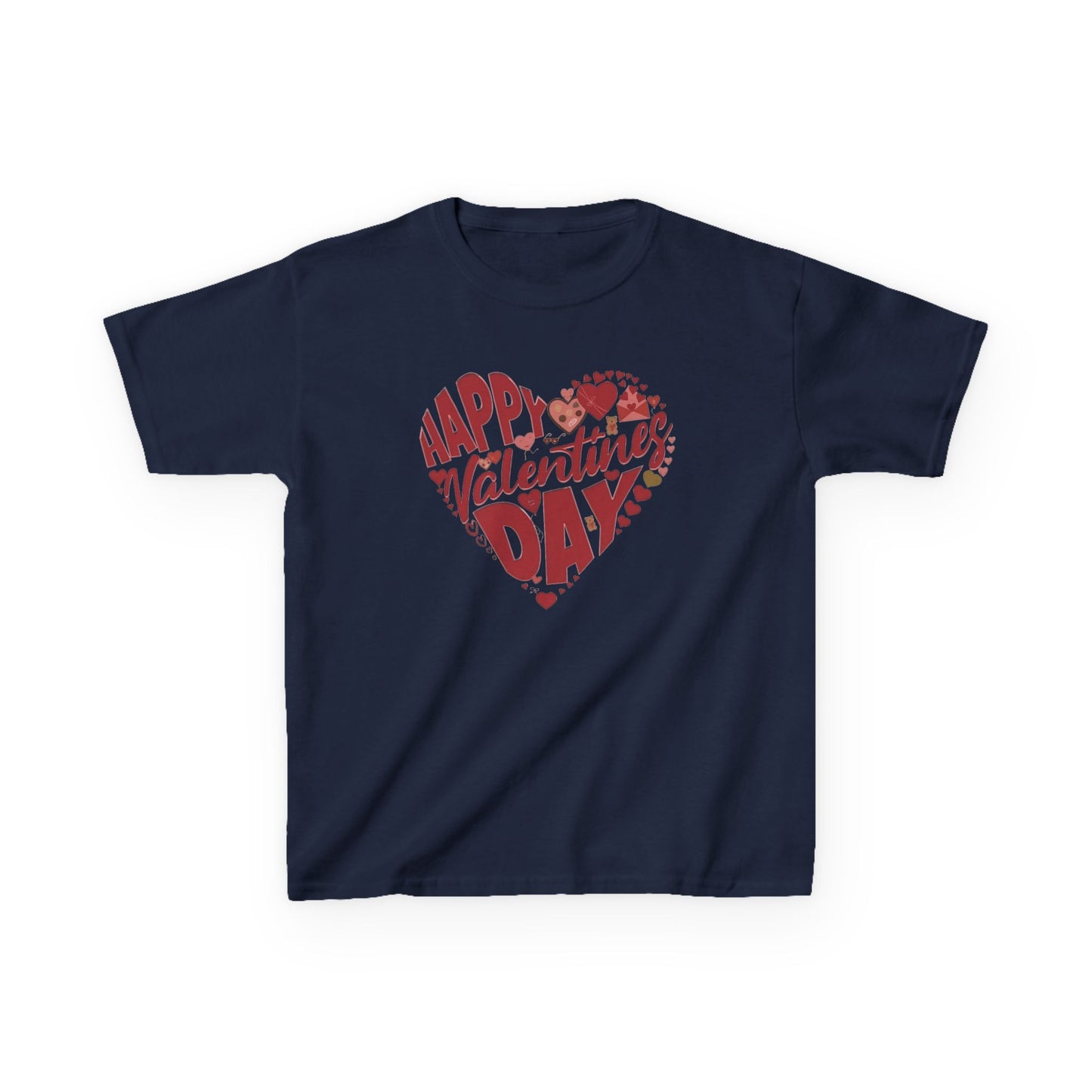 Happy Valentine's Day in a Heart Kids SS Shirt