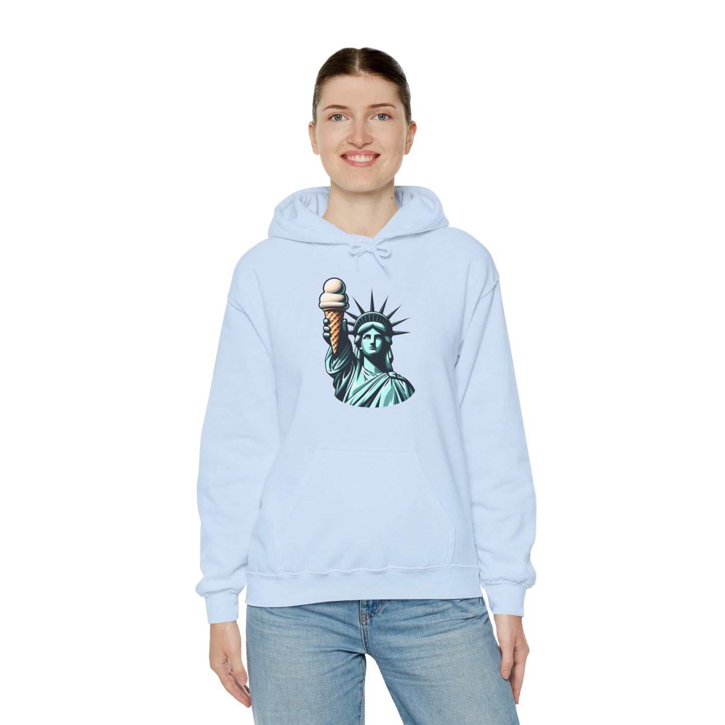 Lady Liberty Chillin w/ Vanilla Ice Cream Hooded Sweatshirt