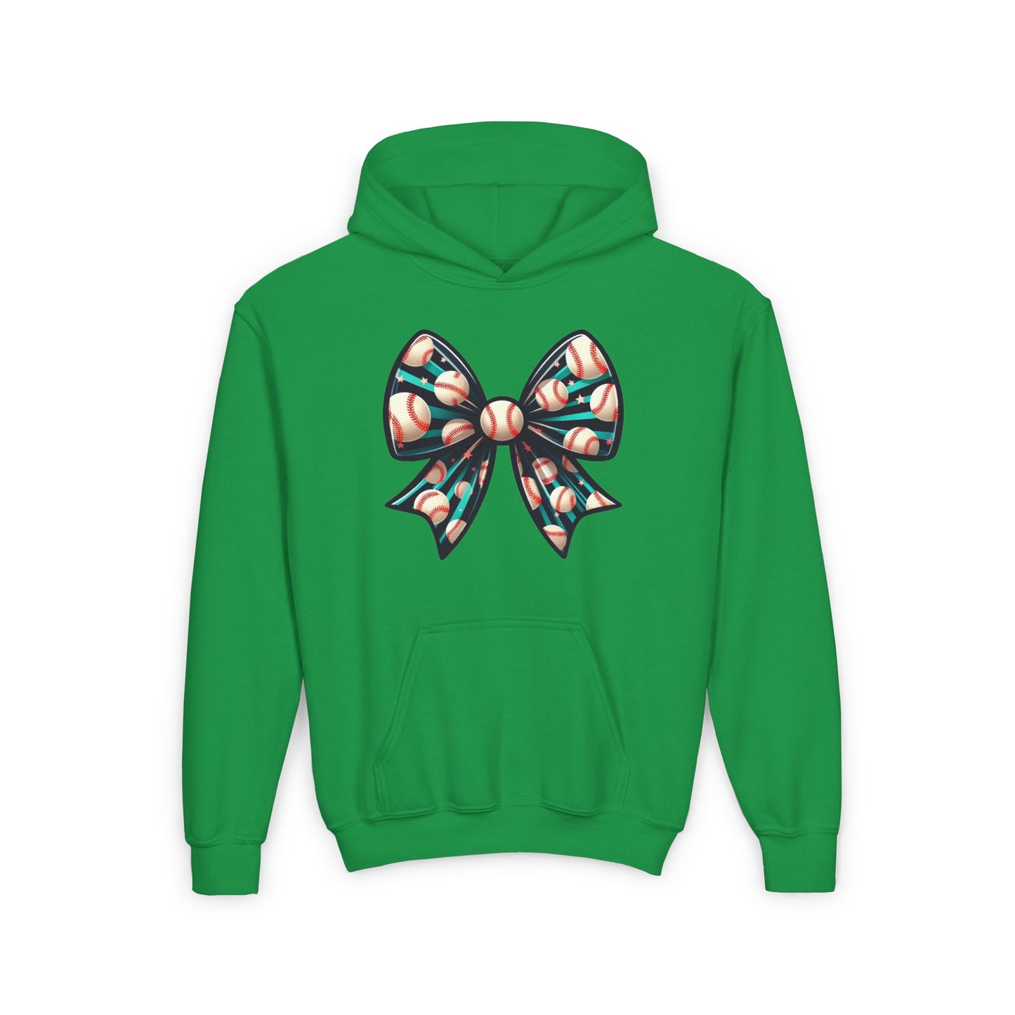 Baseball Prize Bow Kids Hooded Sweatshirt