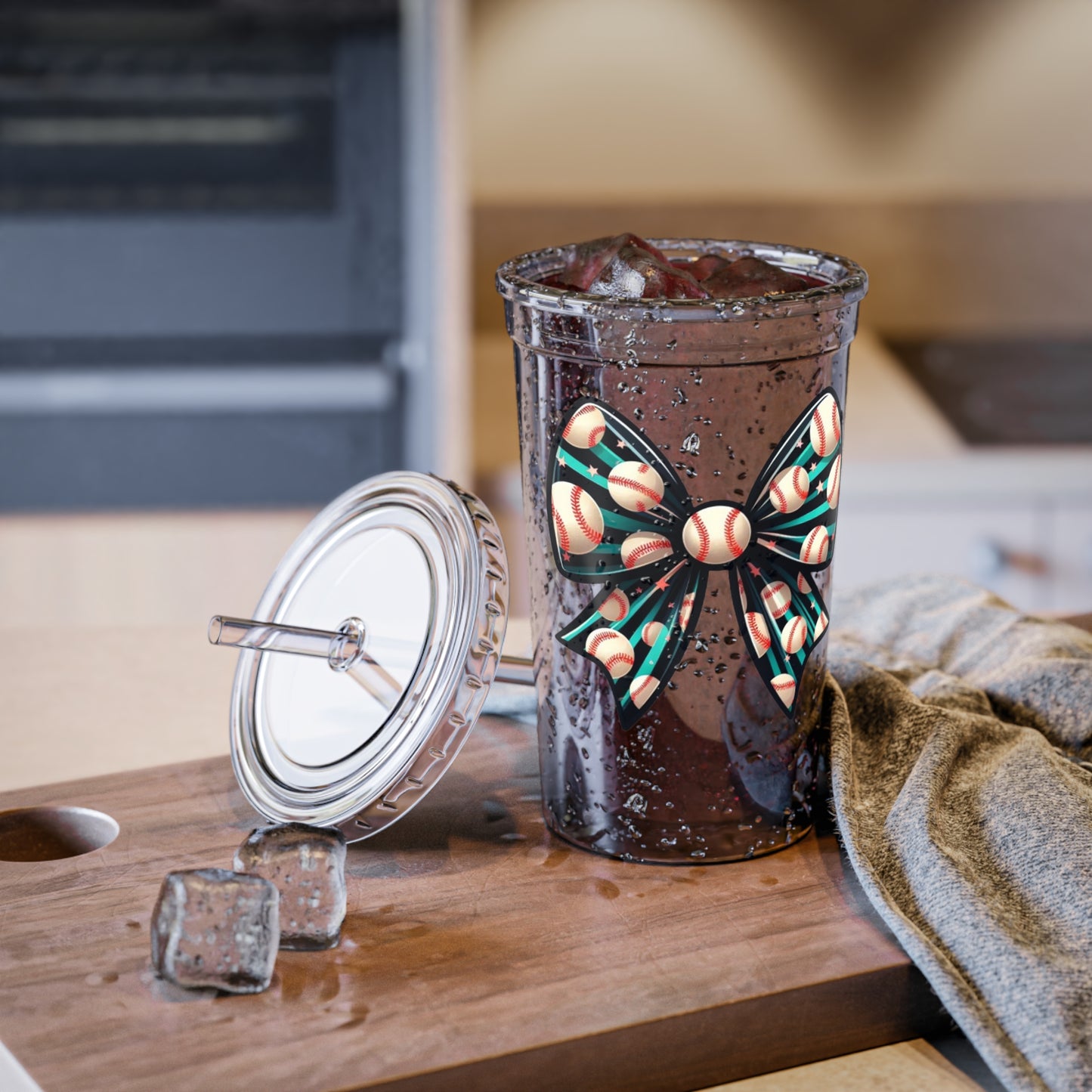 Baseball Prize Bow Acrylic Tumbler 16oz