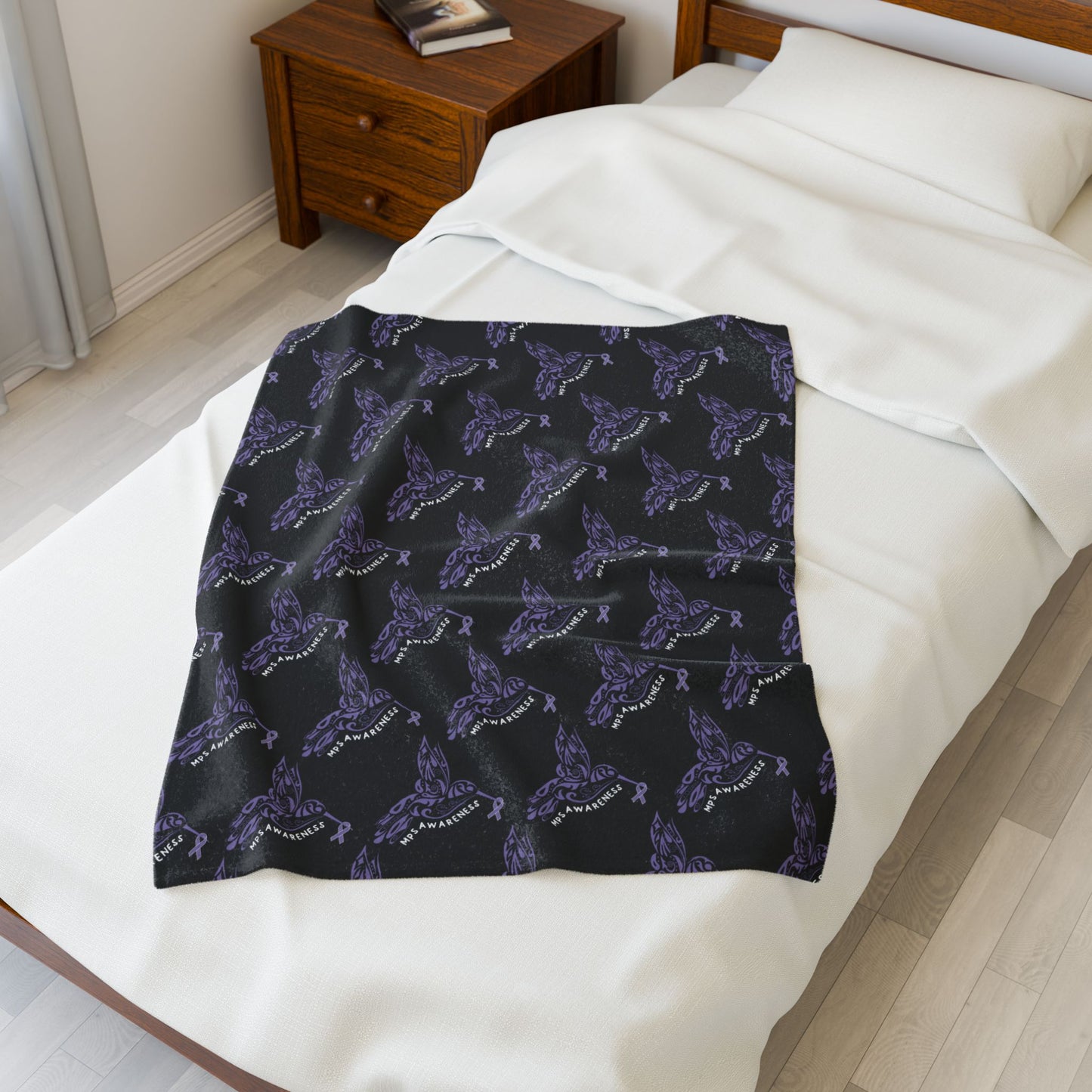 Hummingbird MPS Awareness Plush Blanket