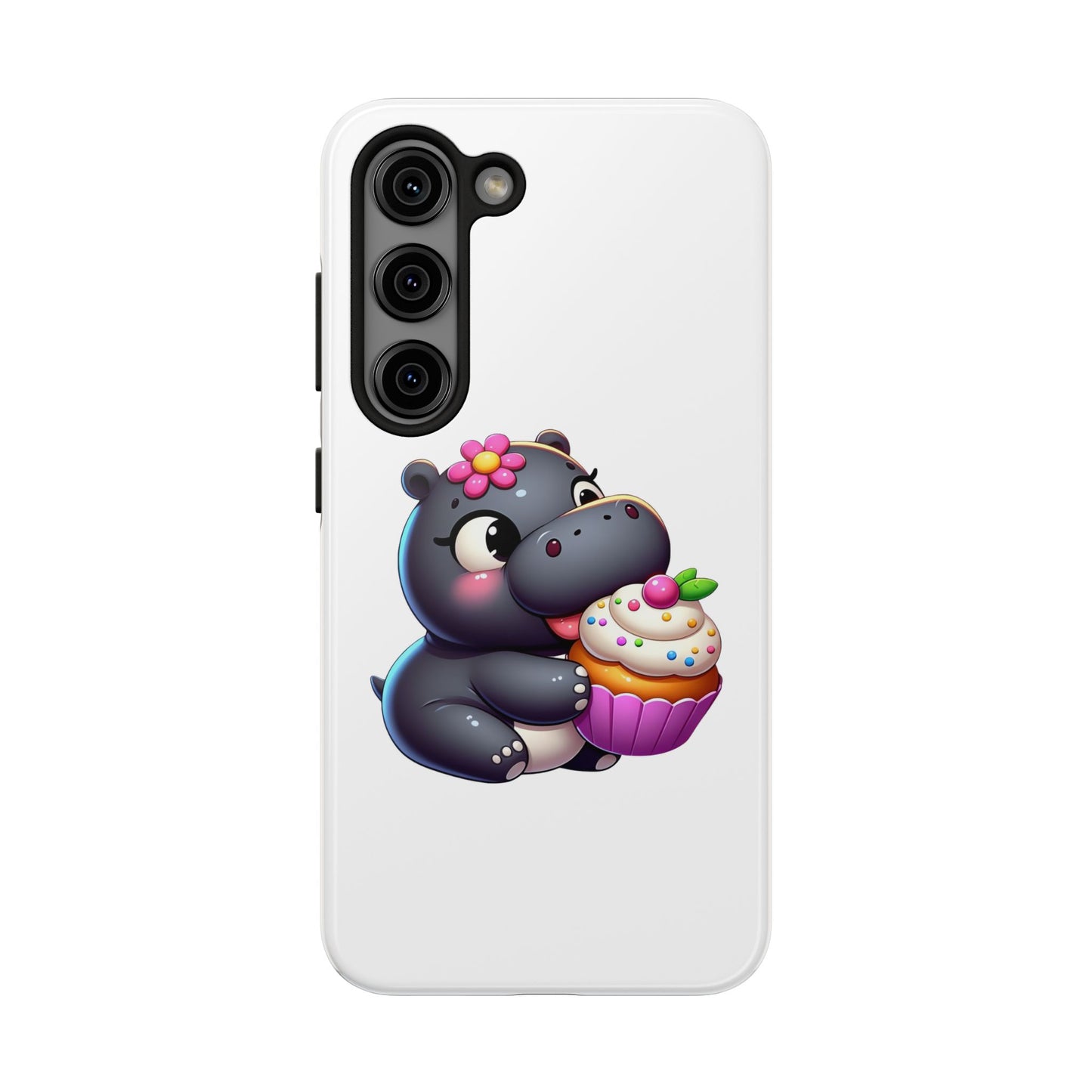 Hungry Hungry Cute Cupcake Hippo Phone Case