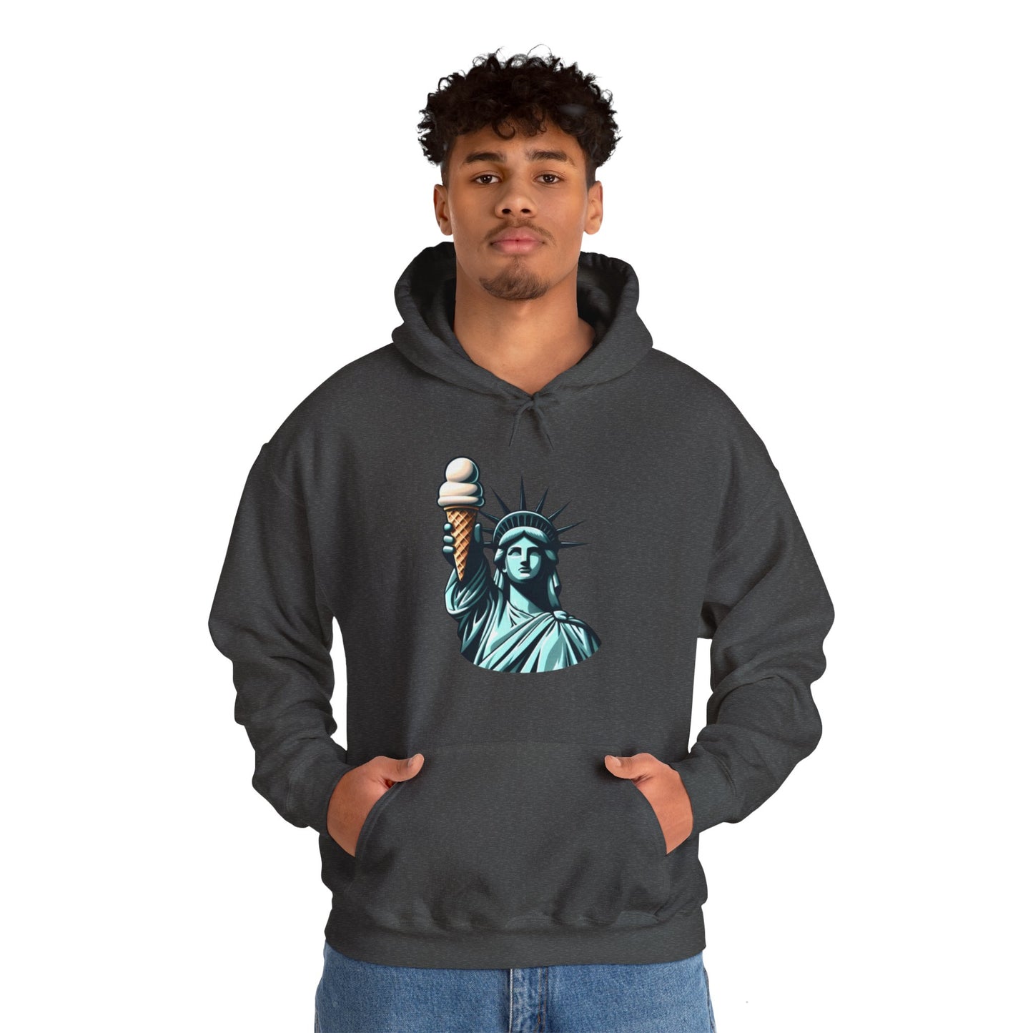 Lady Liberty Chillin w/ Vanilla Ice Cream Hooded Sweatshirt