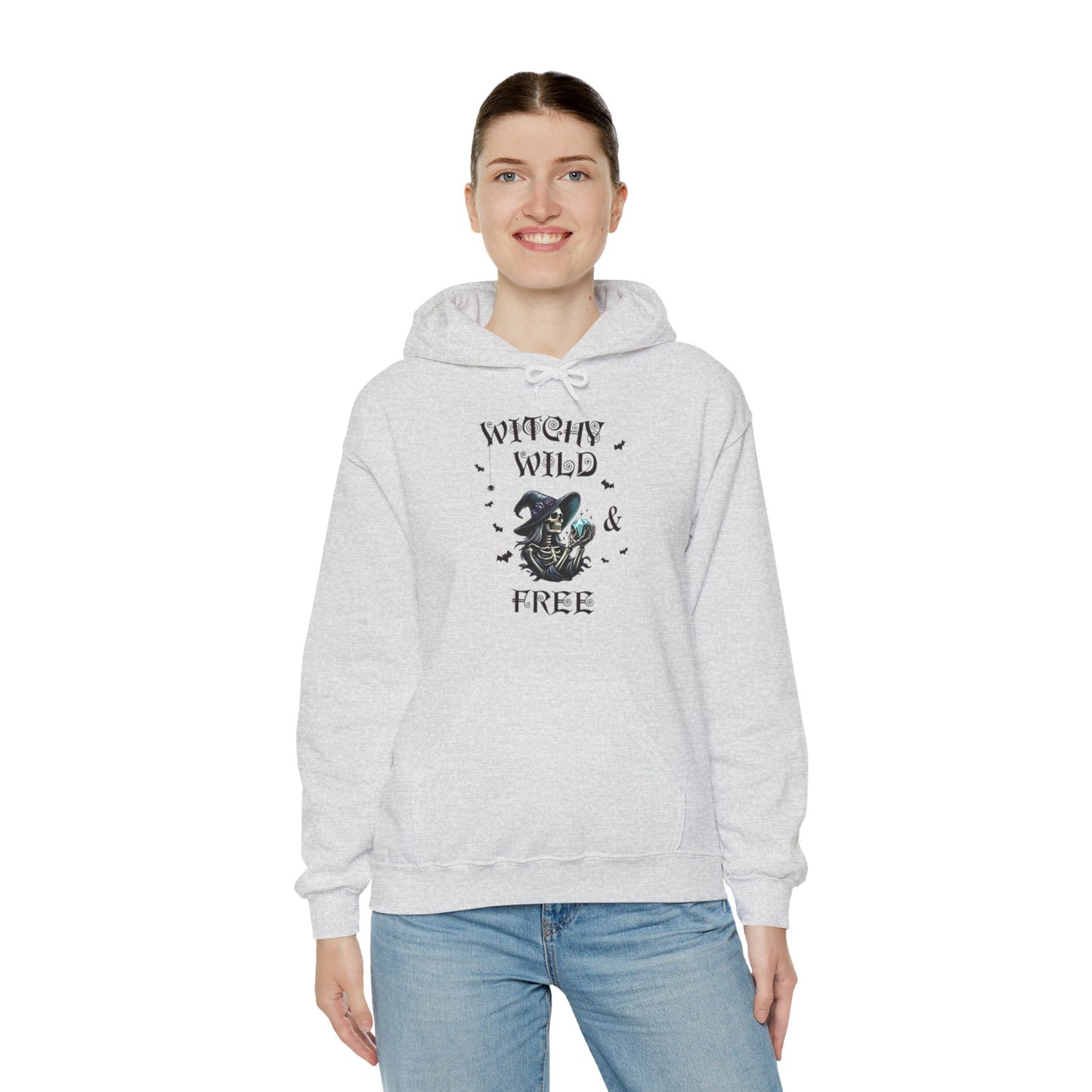 Witchy Wild & Free Skeleton w/ Diamond Jewel Hooded Sweatshirt