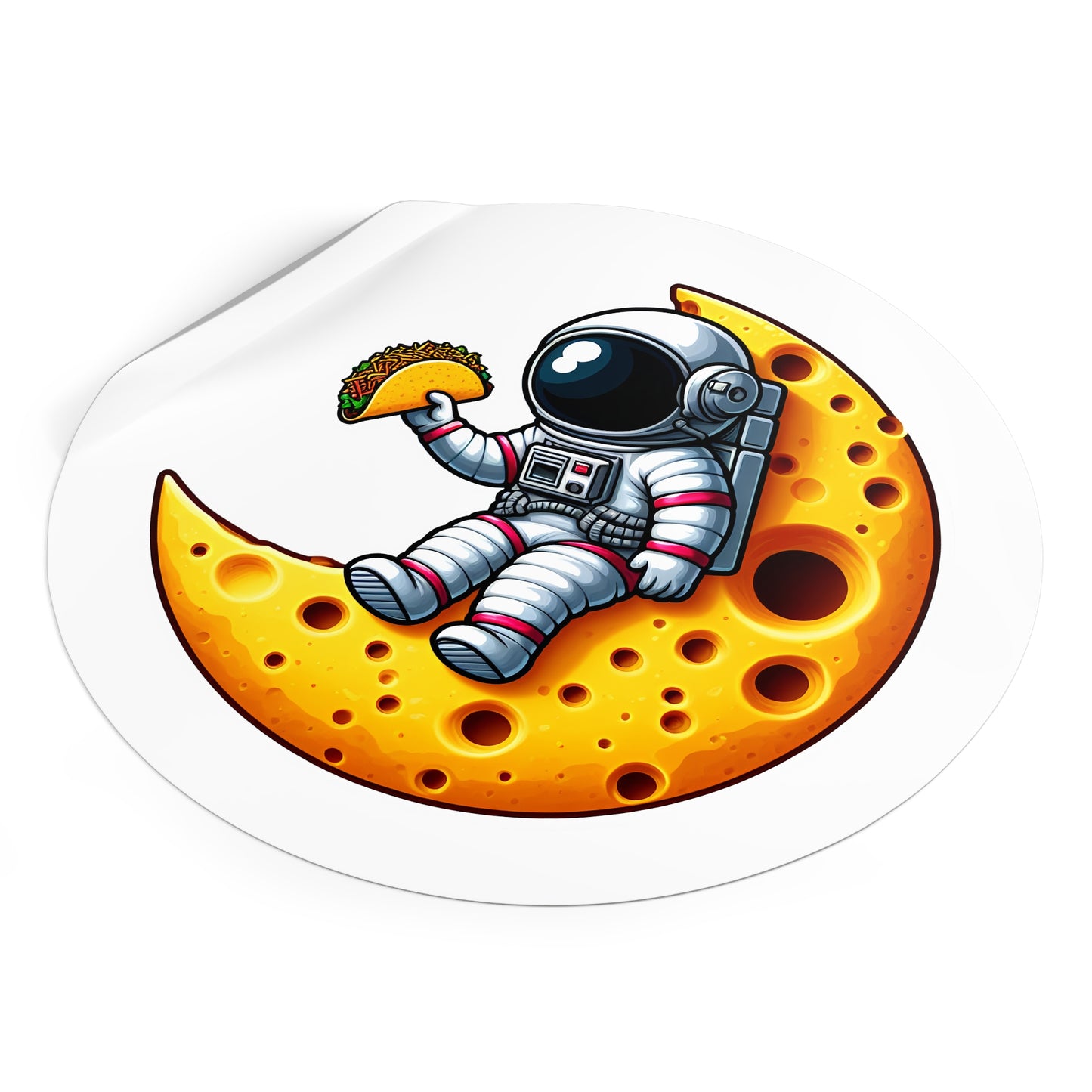 Astronaut on Cheese Moon Vinyl Sticker