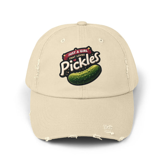 Just A Girl That Loves Pickles Distressed Hat
