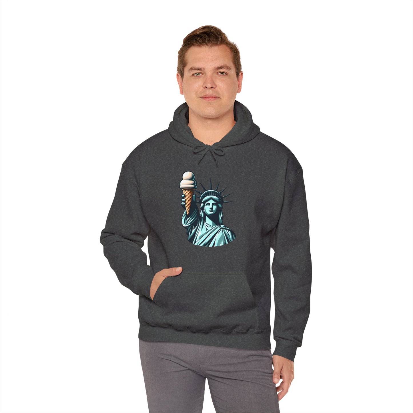 Lady Liberty Chillin w/ Vanilla Ice Cream Hooded Sweatshirt